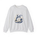 Matching Couple Sweatshirt - Shark & Dolphin Matching Couple Comfort Colors Crew Hand-Drawn Art His Hers Anniversary Gift - Design B
