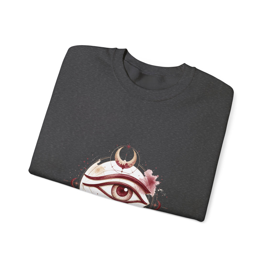 Matching Couple Sweatshirt - Eye of Ra & Horus Matching Couple Crewneck Sweatshirt Watercolor Art His Hers Engagement Gift - Design B