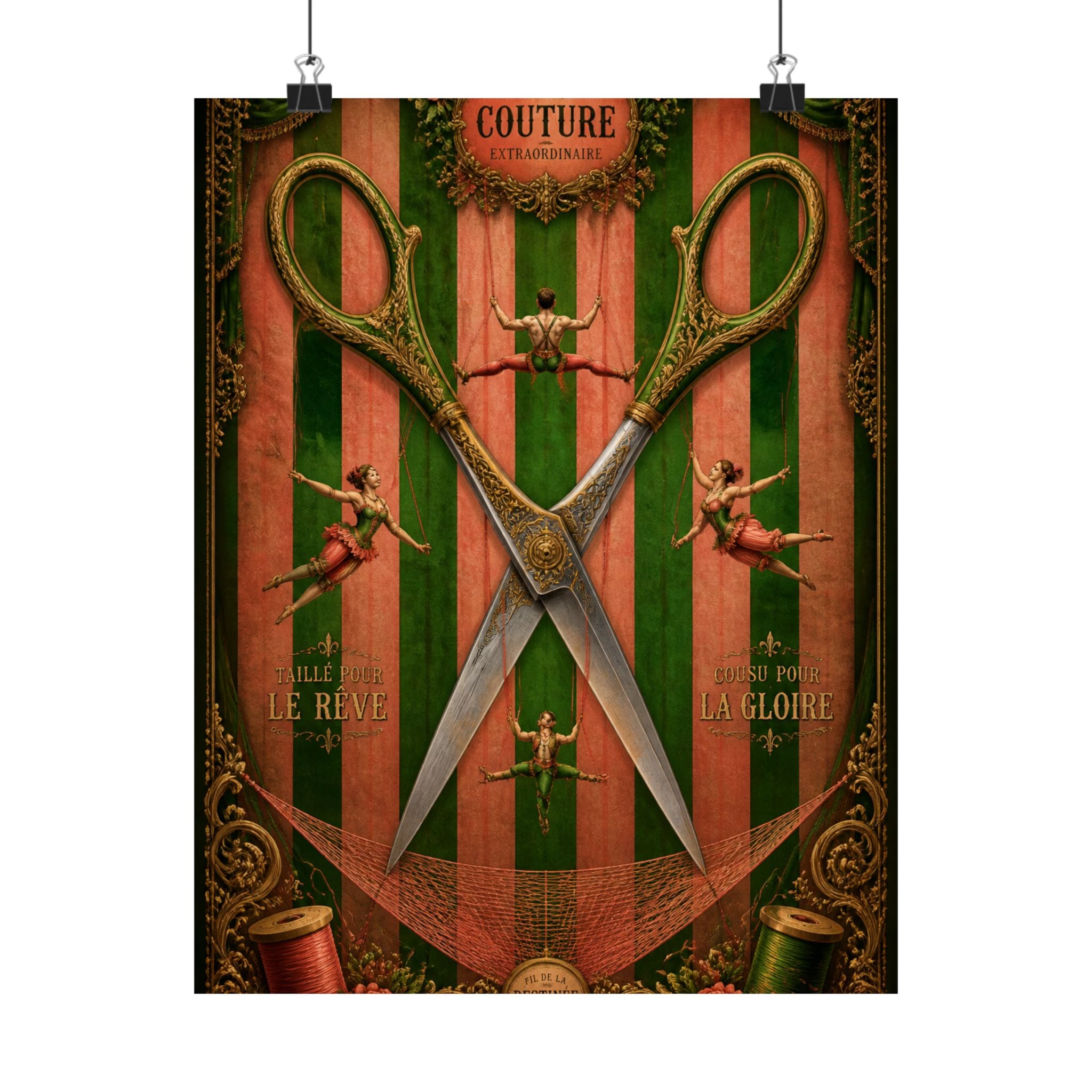 Giant Scissors Trapeze Wall Art Poster 24×36 Baroque Studio Decor Maximalist Print