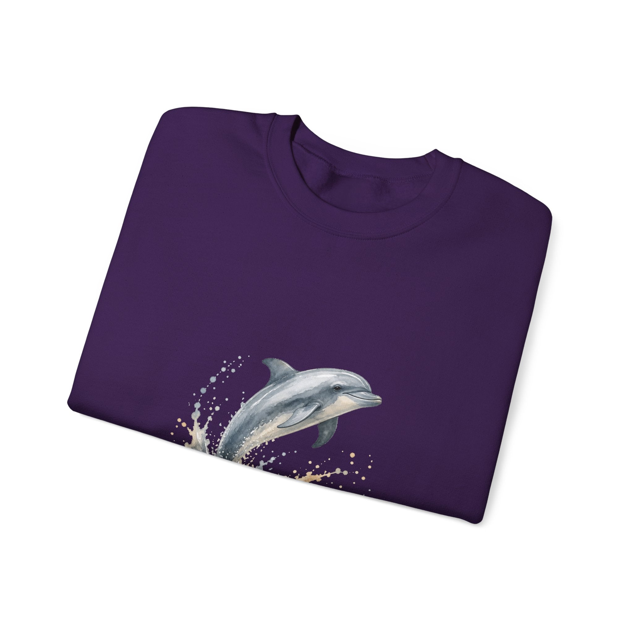 Matching Couple Sweatshirt - Shark & Dolphin Matching Couple Comfort Colors Crew Watercolor Art His Hers Birthday Gift - Design B