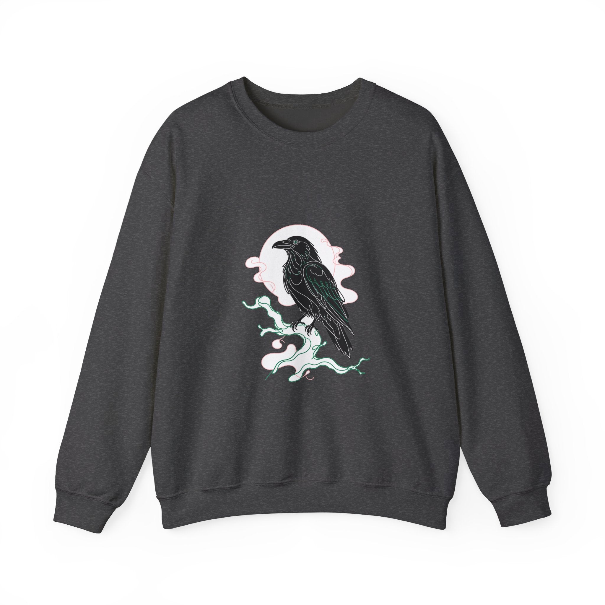 Matching Couple Sweatshirt - Raven & Swan Matching Couple Crewneck Sweatshirt Minimalist Art His Hers Valentine Gift - Design A