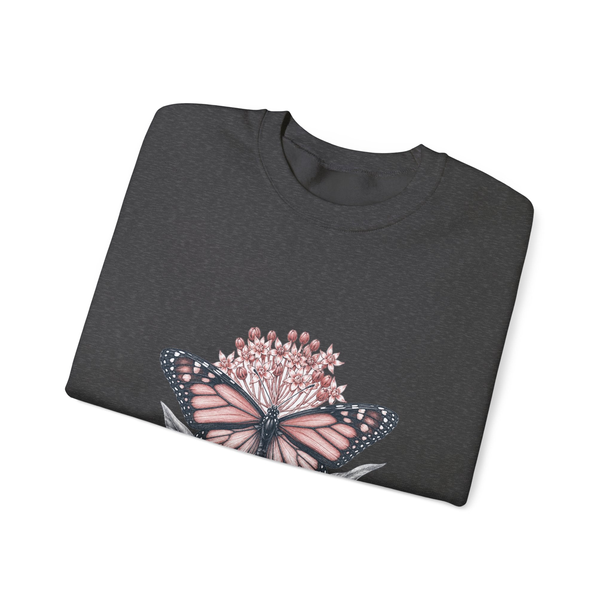 Matching Couple Sweatshirt - Butterfly & Moth Matching Couple Comfort Colors Crew Hand-Drawn Art His Hers Anniversary Gift - Design A