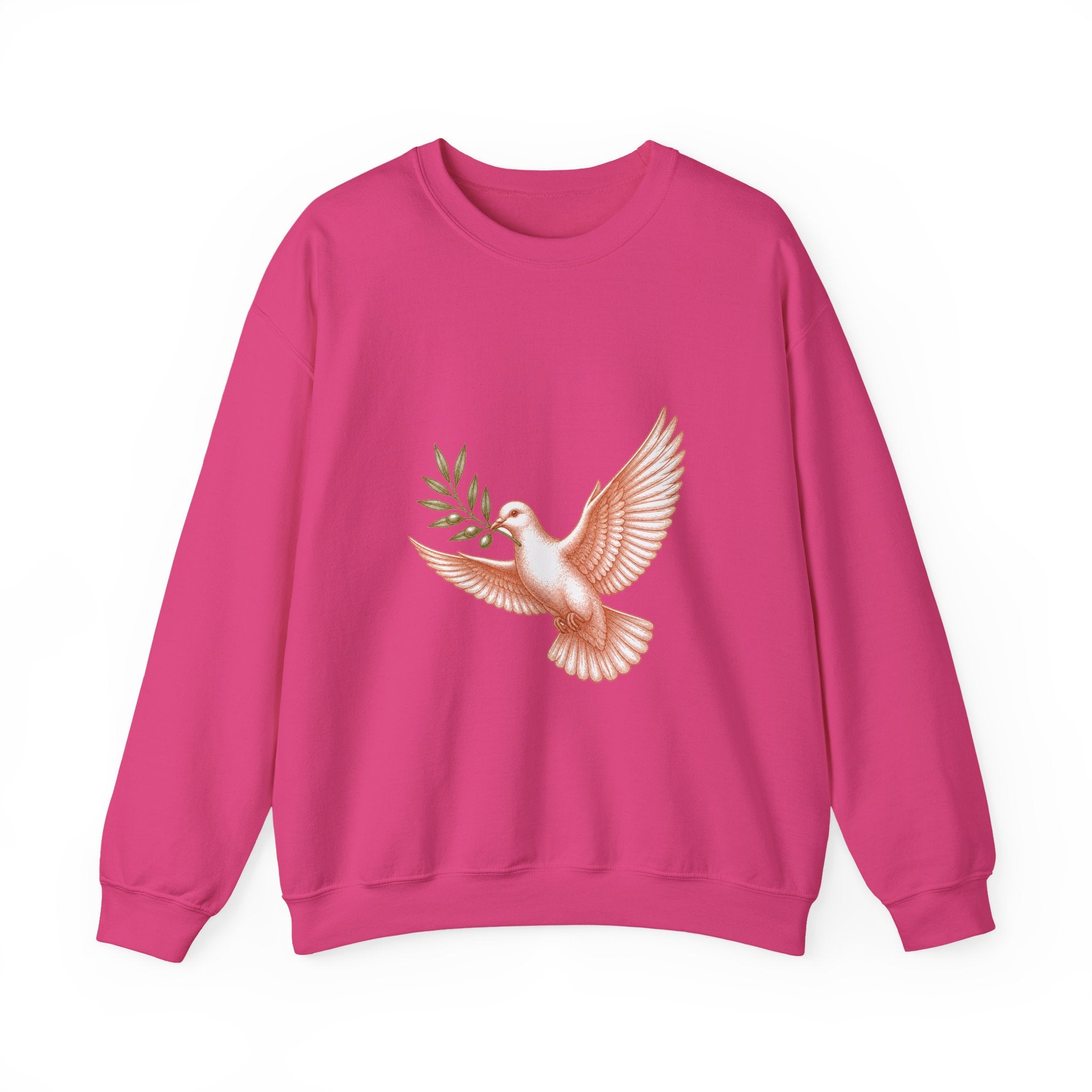 Matching Couple Sweatshirt - Wolf & Dove Matching Couple Crewneck Sweatshirt Vintage Art His Hers Wedding Gift - Design B