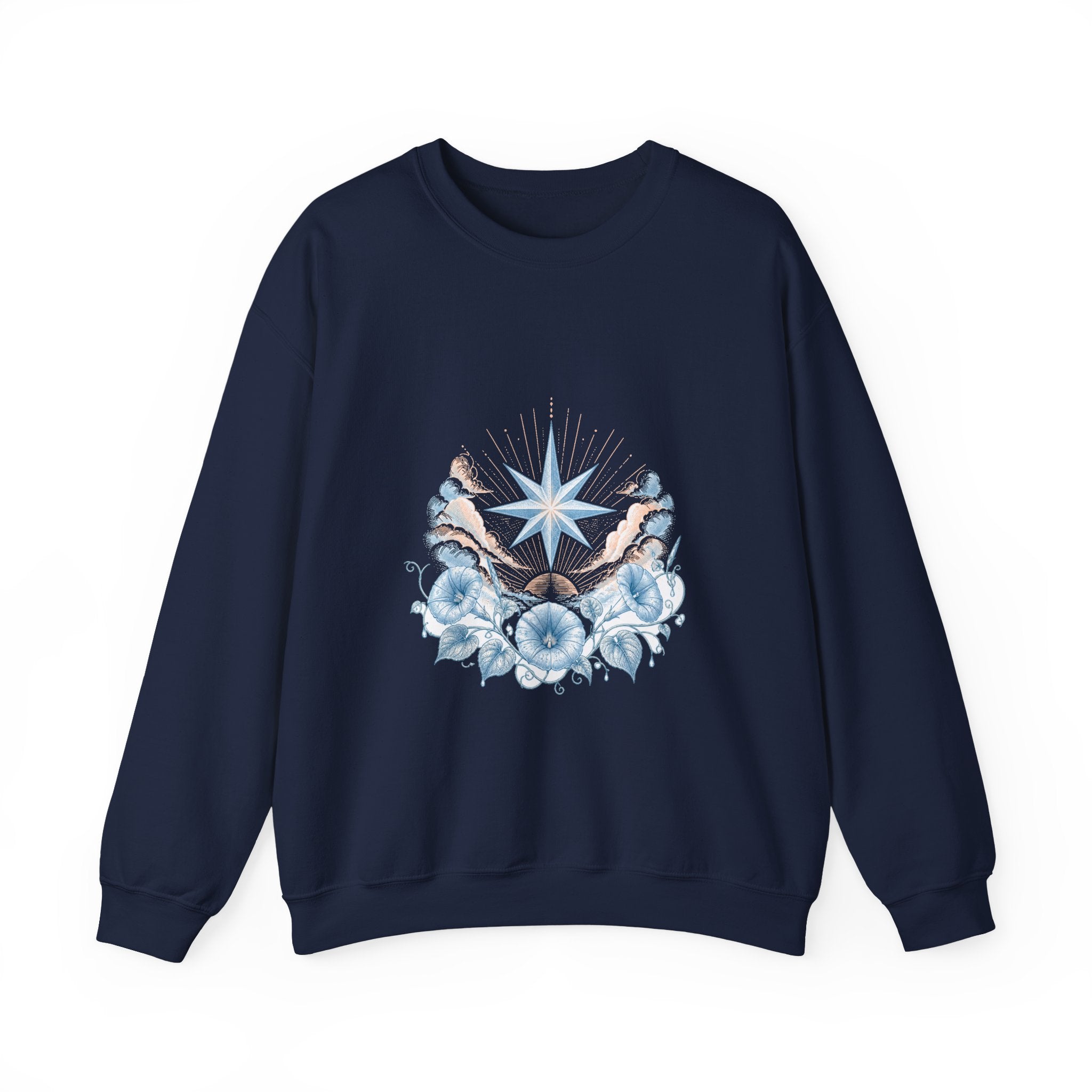 Matching Couple Sweatshirt - Evening & Morning Star Matching Couple Comfort Colors Crew Vintage Art His Hers Honeymoon Gift - Design B