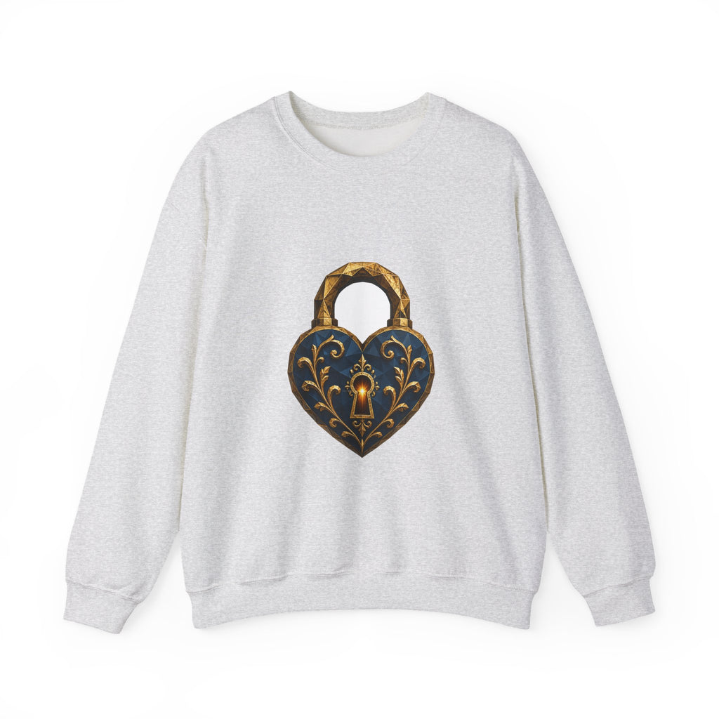 Matching Couple Sweatshirt - Key & Lock Matching Couple Premium Fleece Sweatshirt Geometric Art His Hers Love Gift - Design B