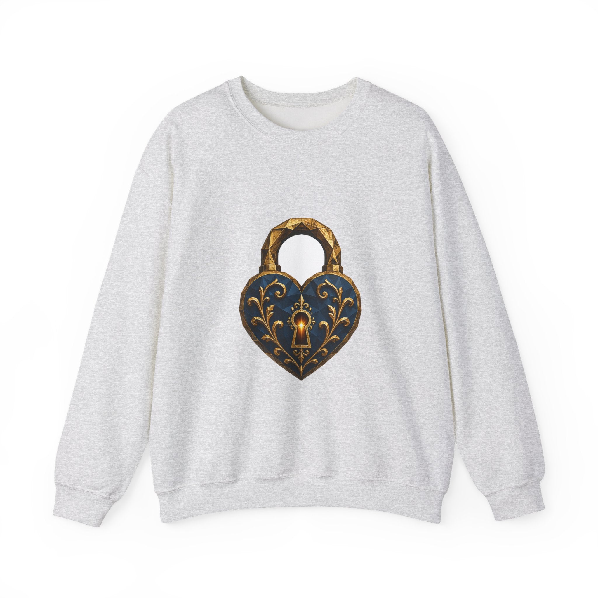 Matching Couple Sweatshirt - Key & Lock Matching Couple Premium Fleece Sweatshirt Geometric Art His Hers Love Gift - Design B