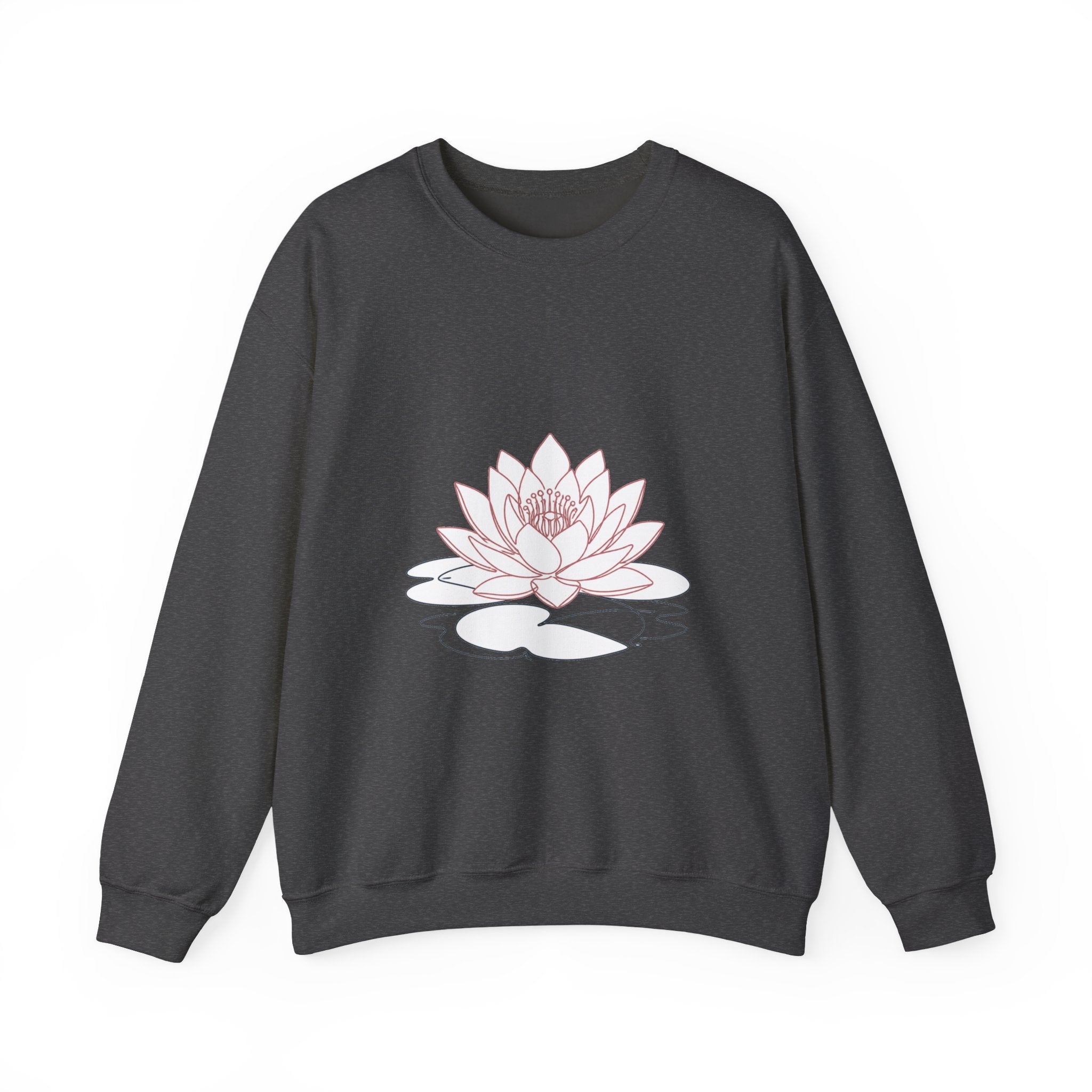 Matching Couple Sweatshirt - Open & Closed Lotus Matching Couple Crewneck Sweatshirt Minimalist Art His Hers Valentine Gift - Design A