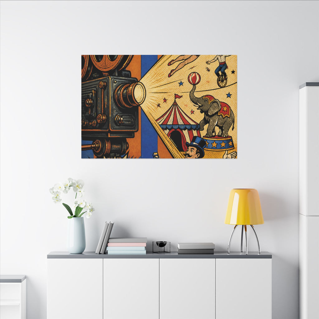 Film Camera Projector Show Wall Art Canvas 24×36 Pop Art Restaurant Decor Maximalist Print