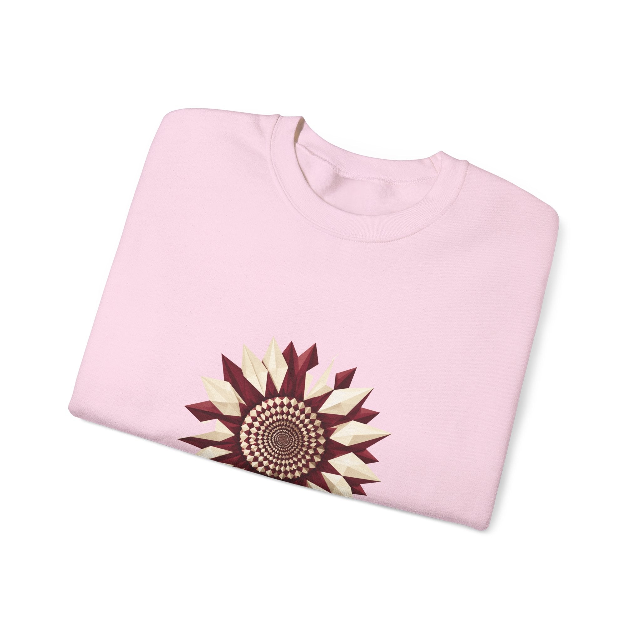 Matching Couple Sweatshirt - Sunflower & Moonflower Matching Couple Premium Fleece Sweatshirt Geometric Art His Hers Love Gift - Design A