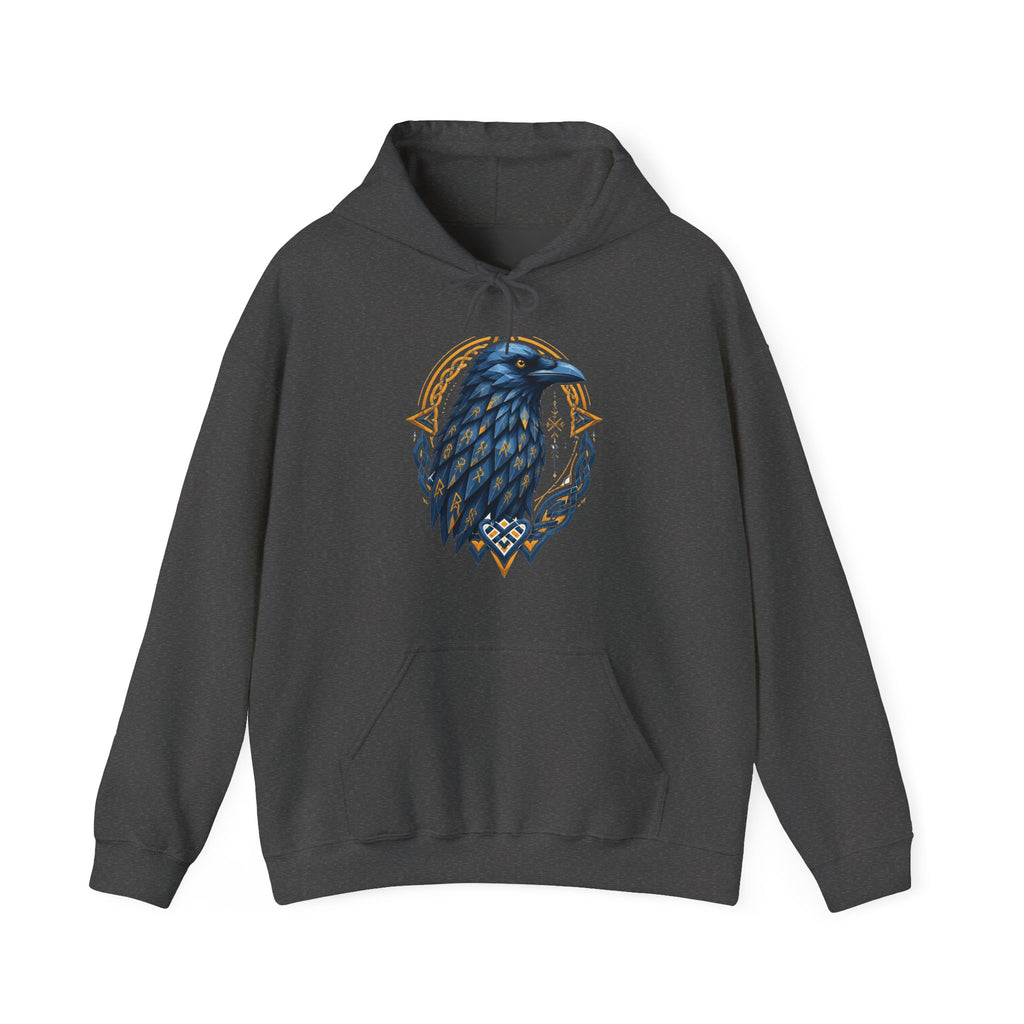 Matching Couple Sweatshirt - Huginn & Muninn Matching Couple Hooded Sweatshirt Geometric Art His Hers Couple Gift - Design A