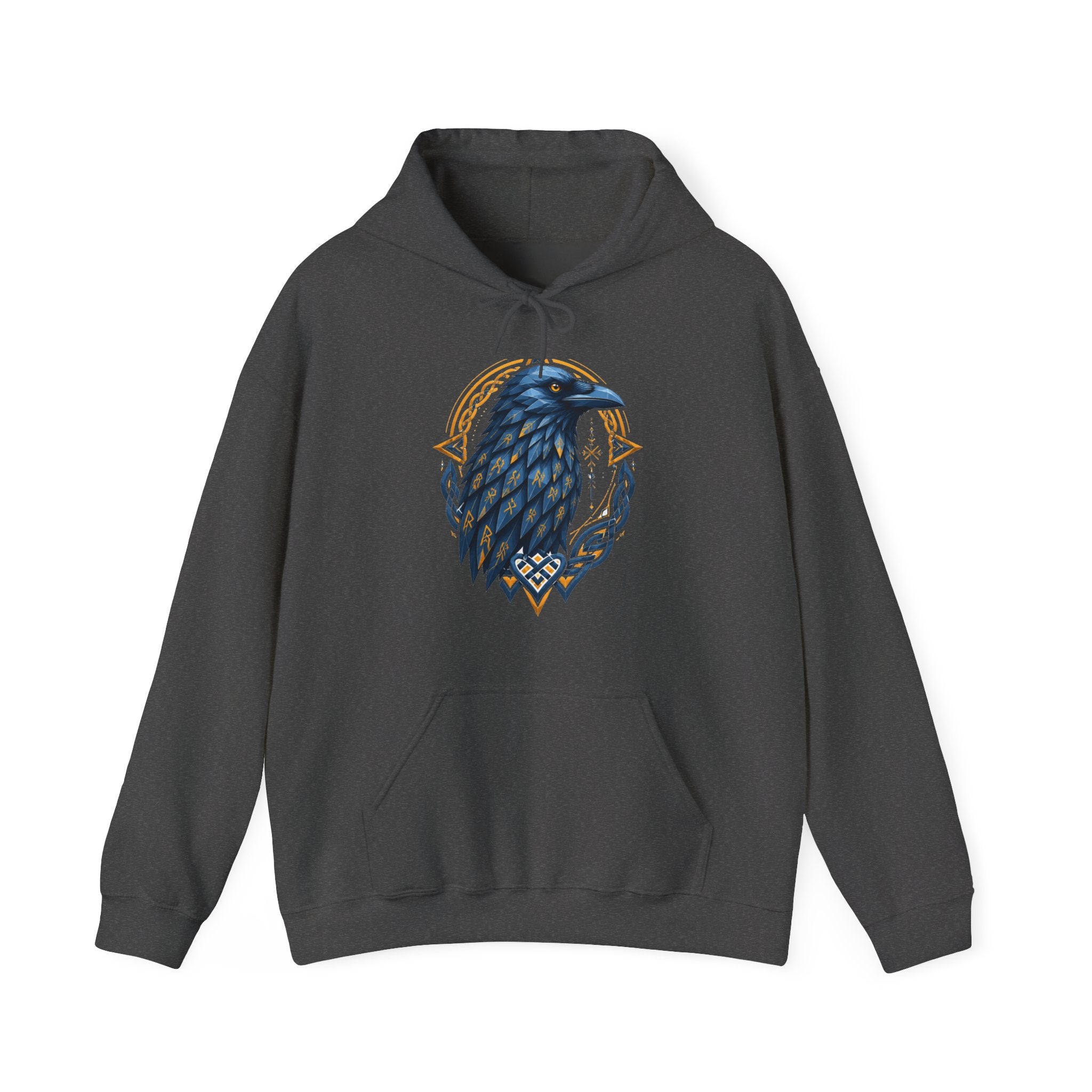 Matching Couple Sweatshirt - Huginn & Muninn Matching Couple Hooded Sweatshirt Geometric Art His Hers Couple Gift - Design A
