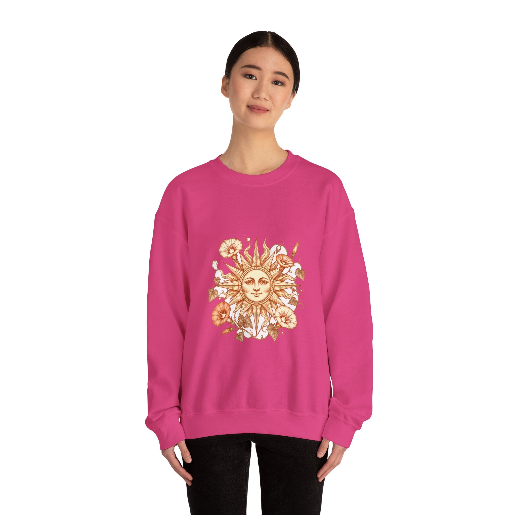Matching Couple Sweatshirt - Sun & Moon Matching Couple Comfort Colors Crew Hand-Drawn Art His Hers Anniversary Gift - Design B