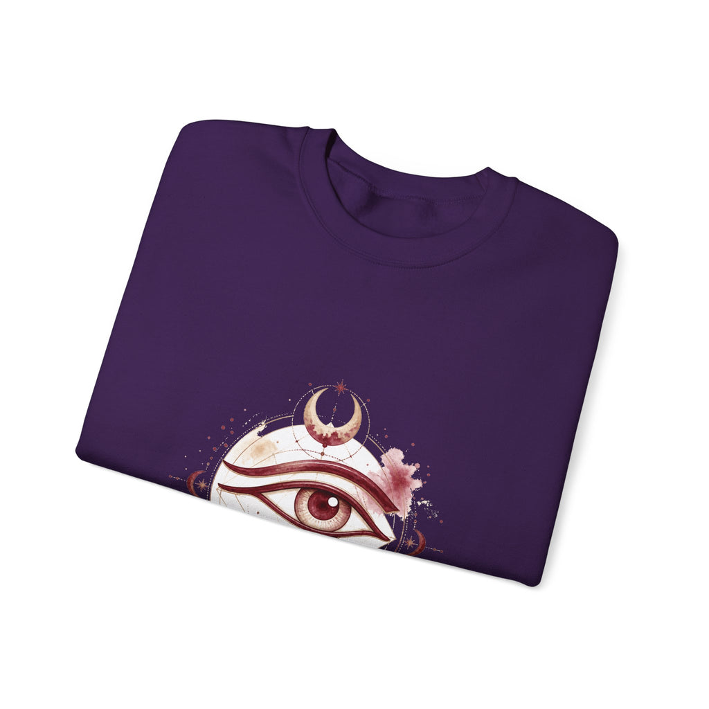 Matching Couple Sweatshirt - Eye of Ra & Horus Matching Couple Crewneck Sweatshirt Watercolor Art His Hers Engagement Gift - Design B