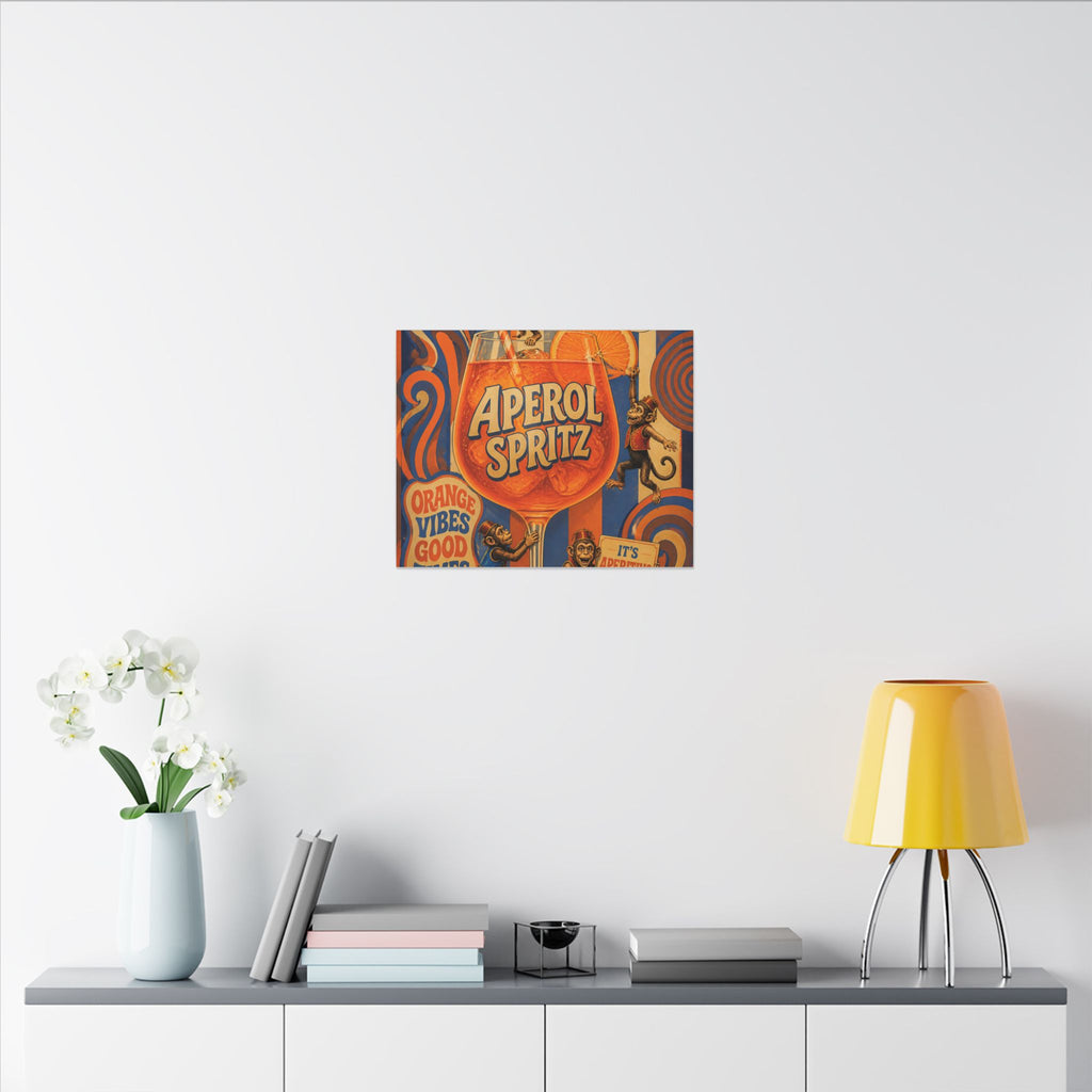Aperol Spritz Monkeys Wall Art Canvas 24×36 Psychedelic Dining Room Decor Maximalist Print