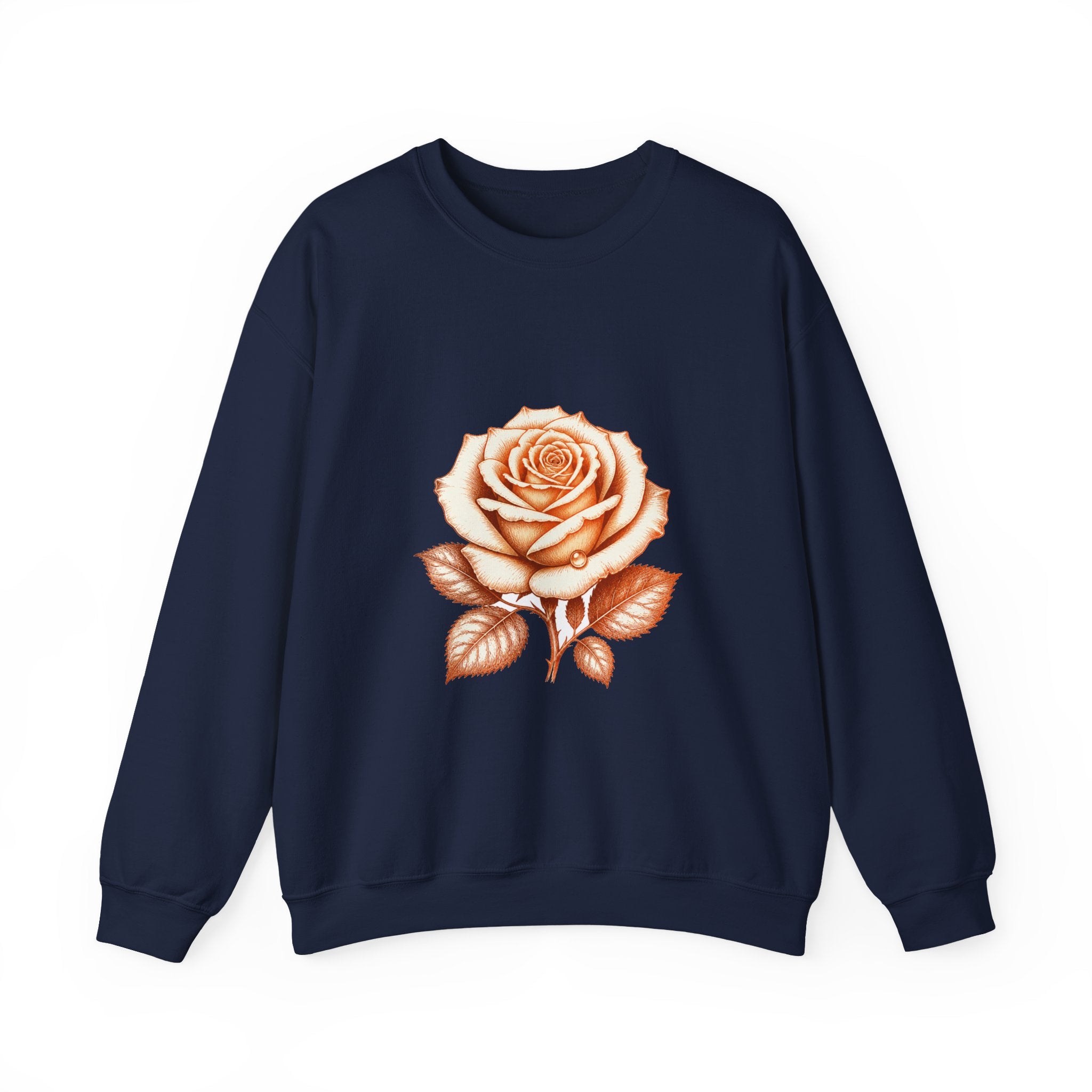 Matching Couple Sweatshirt - Rose & Thorn Matching Couple Premium Fleece Sweatshirt Hand-Drawn Art His Hers Anniversary Gift - Design A