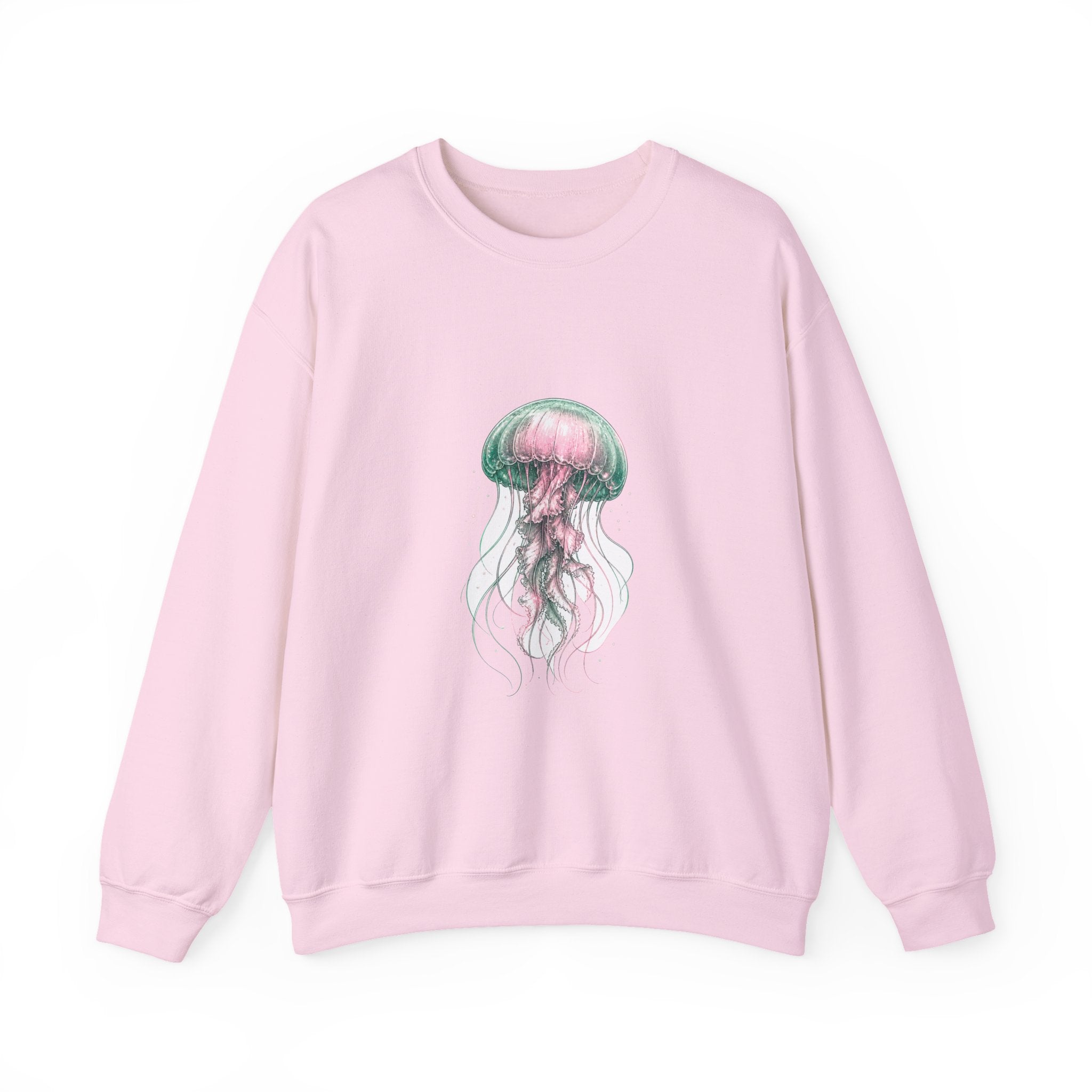 Matching Couple Sweatshirt - Octopus & Jellyfish Matching Couple Premium Fleece Sweatshirt Hand-Drawn Art His Hers Anniversary Gift - Design B