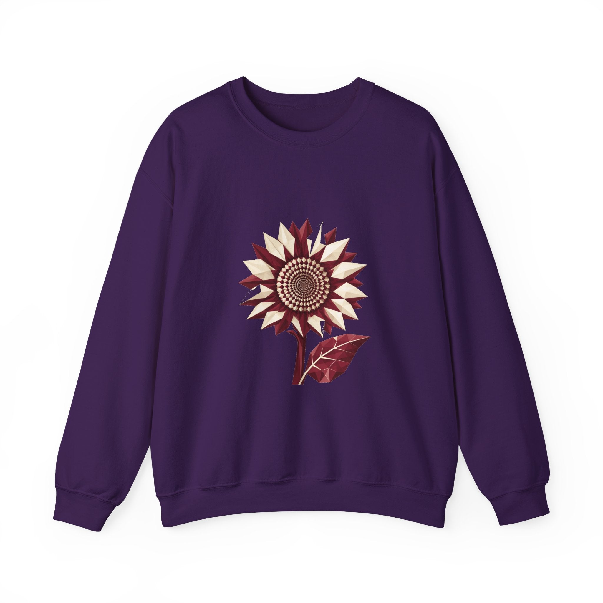 Matching Couple Sweatshirt - Sunflower & Moonflower Matching Couple Premium Fleece Sweatshirt Geometric Art His Hers Love Gift - Design A