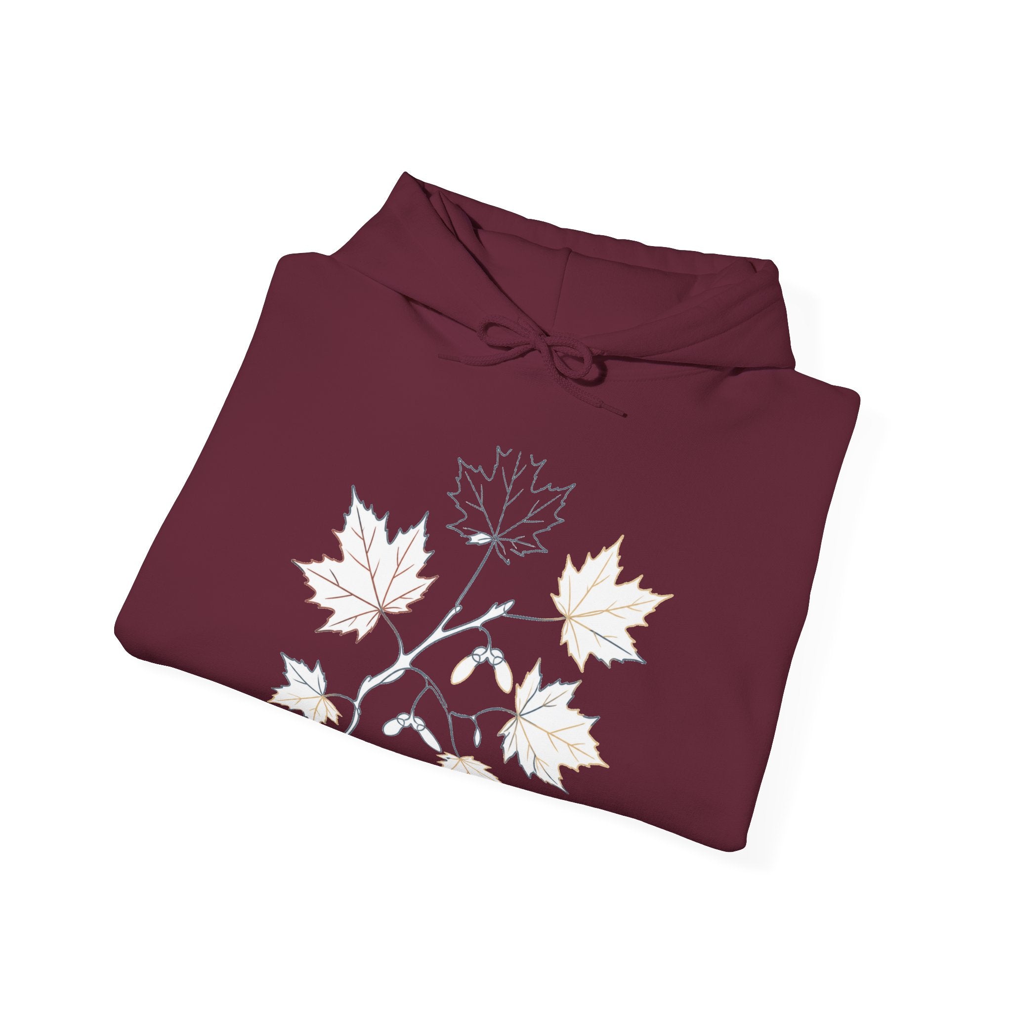 Matching Couple Sweatshirt - Cherry Blossom & Maple Leaf Matching Couple Hooded Sweatshirt Minimalist Art His Hers Valentine Gift - Design B