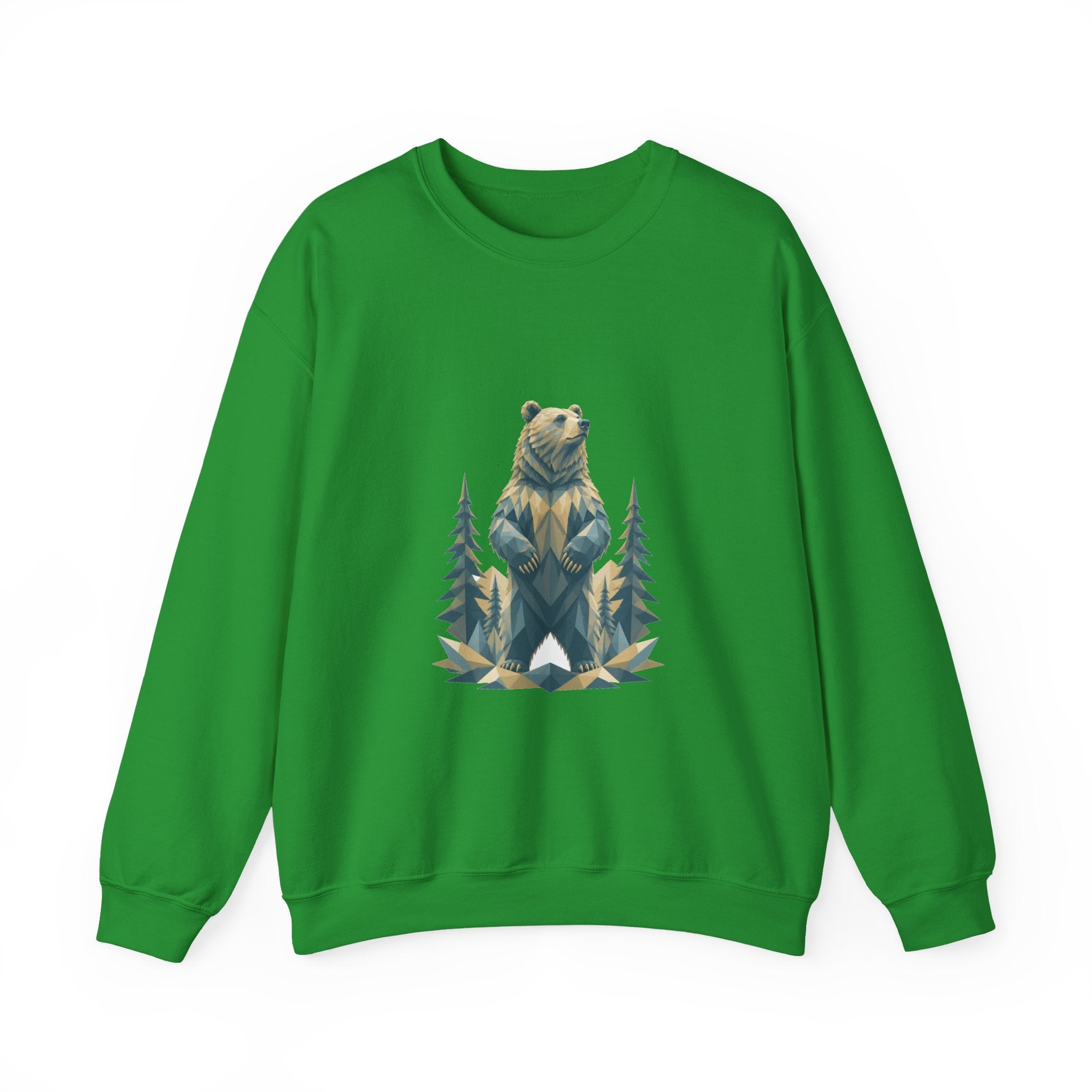 Matching Couple Sweatshirt - Bear & Deer Matching Couple Premium Fleece Sweatshirt Geometric Art His Hers Love Gift - Design A