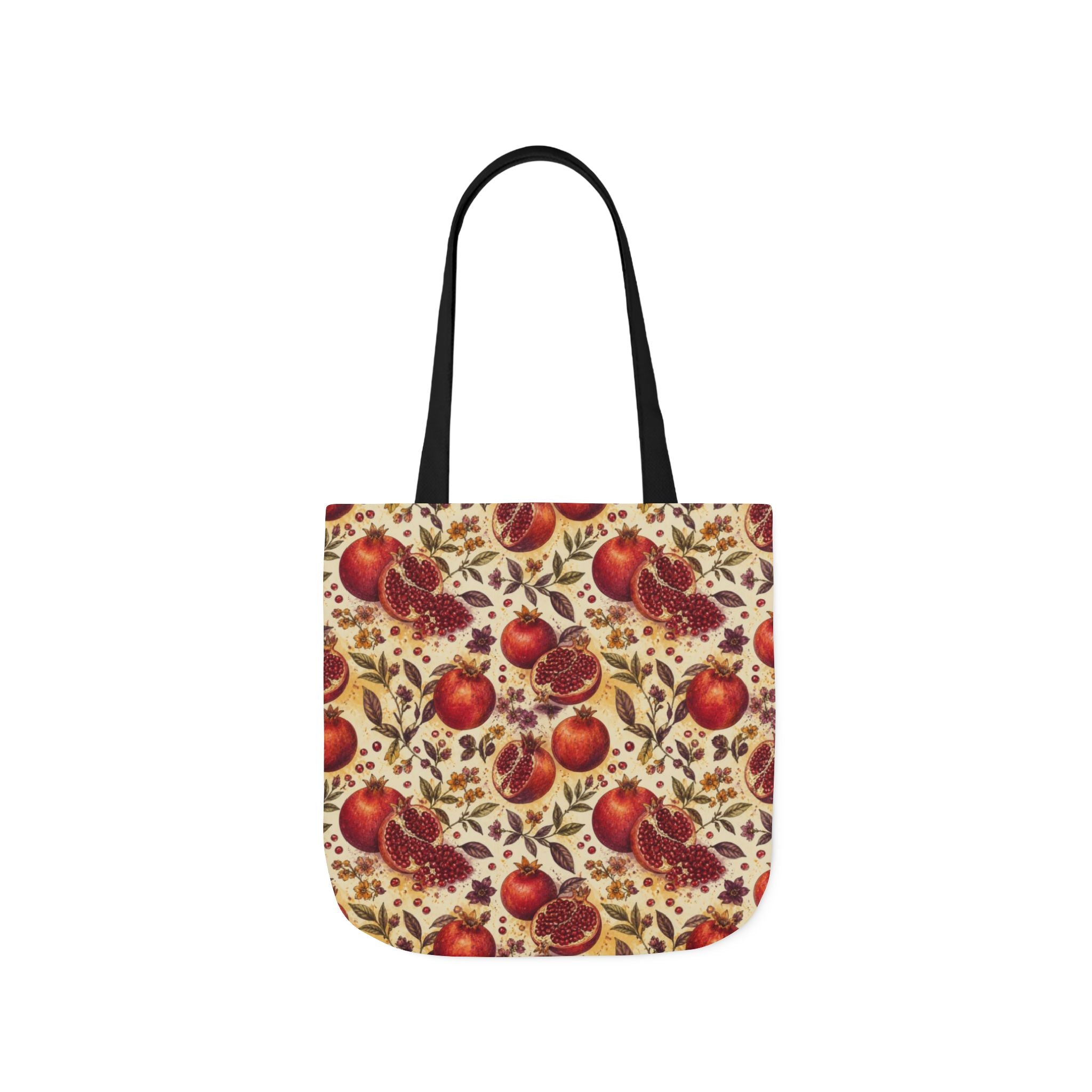 Split Pomegranates Canvas Tote Bag Mediterranean Kitchen Watercolor Design Italian Cottagecore Gift