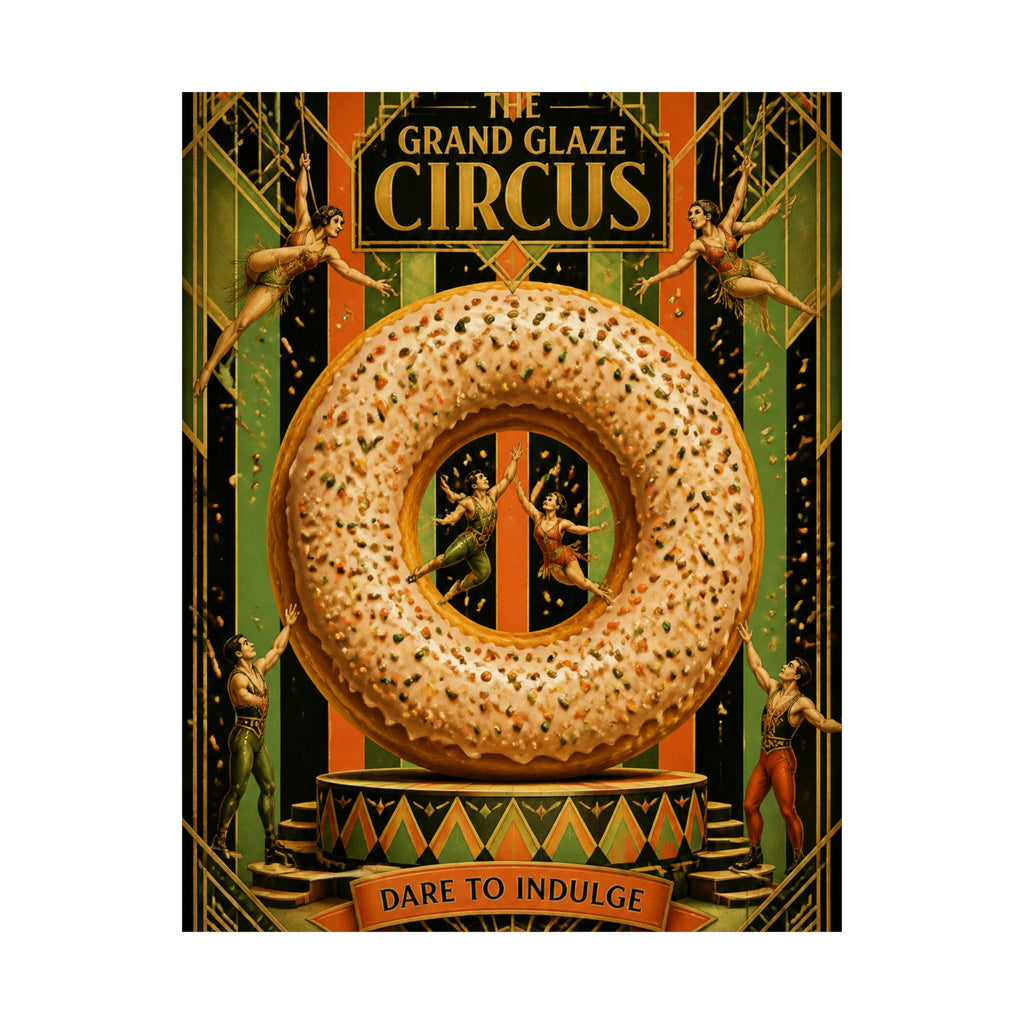 Donut Circus Ring Wall Art Poster 18×24 Art Deco Entryway Decor Maximalist Print