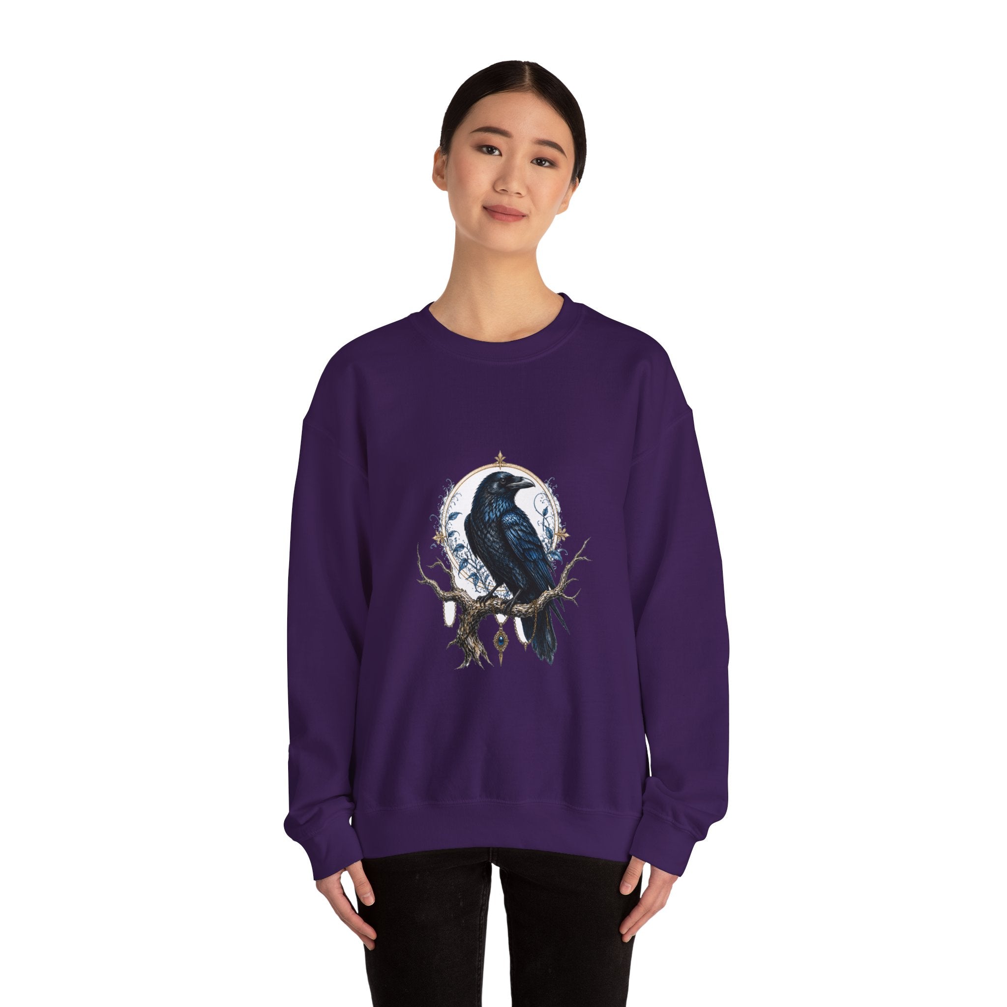 Matching Couple Sweatshirt - Raven & Swan Matching Couple Crewneck Sweatshirt Hand-Drawn Art His Hers Best Friend Gift - Design A