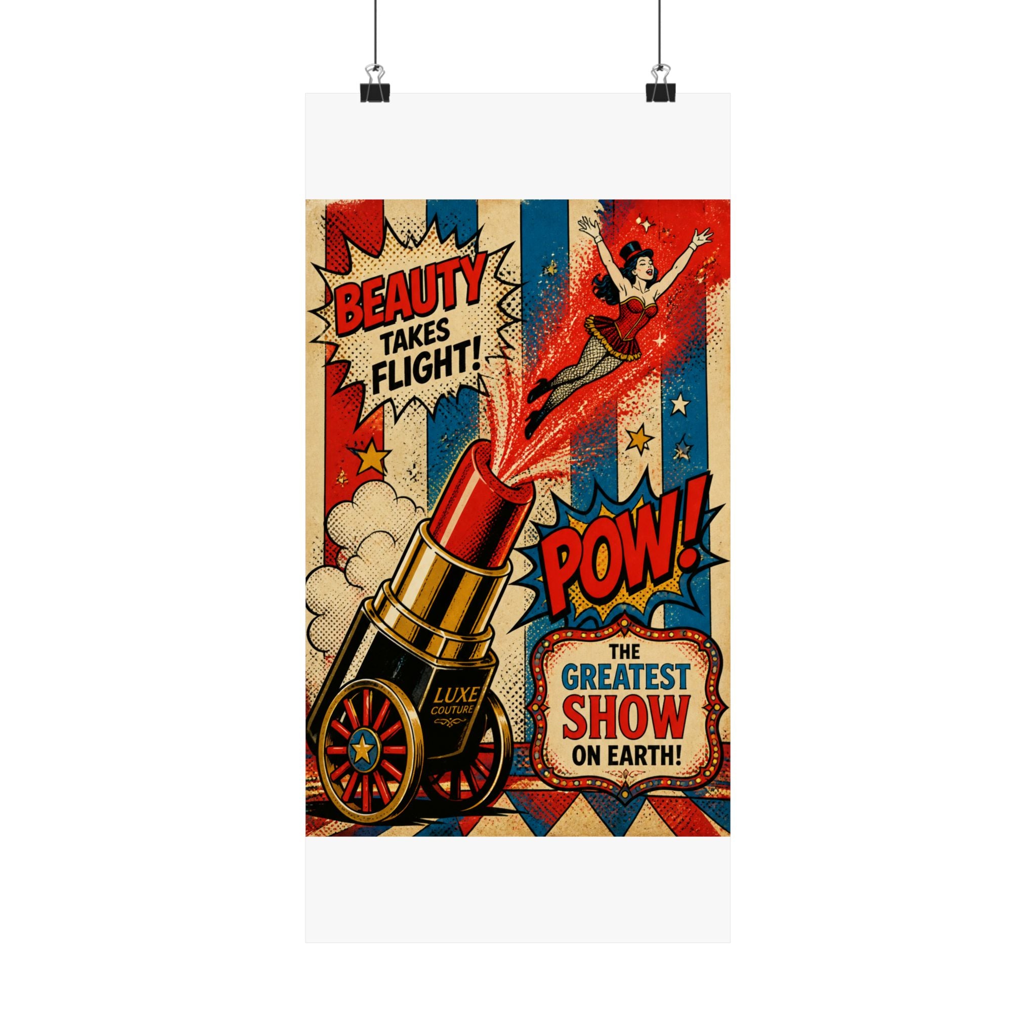 Lipstick Cannon Wall Art Poster 24×36 Pop Art Restaurant Decor Maximalist Print