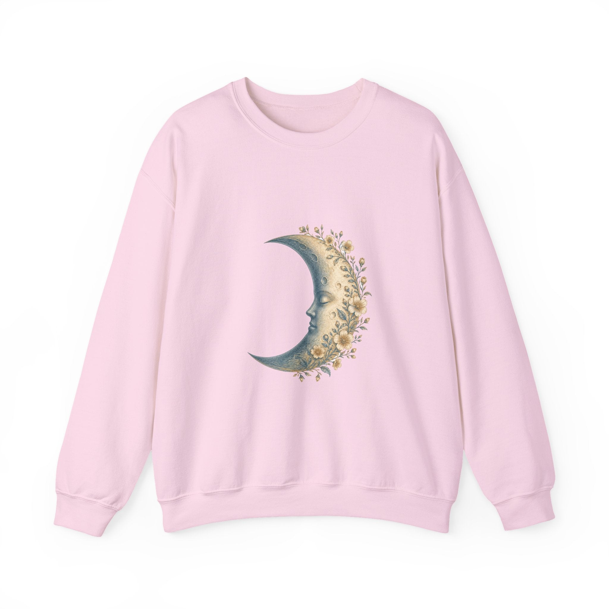 Matching Couple Sweatshirt - Waxing & Waning Moon Matching Couple Comfort Colors Crew Vintage Art His Hers Honeymoon Gift - Design A