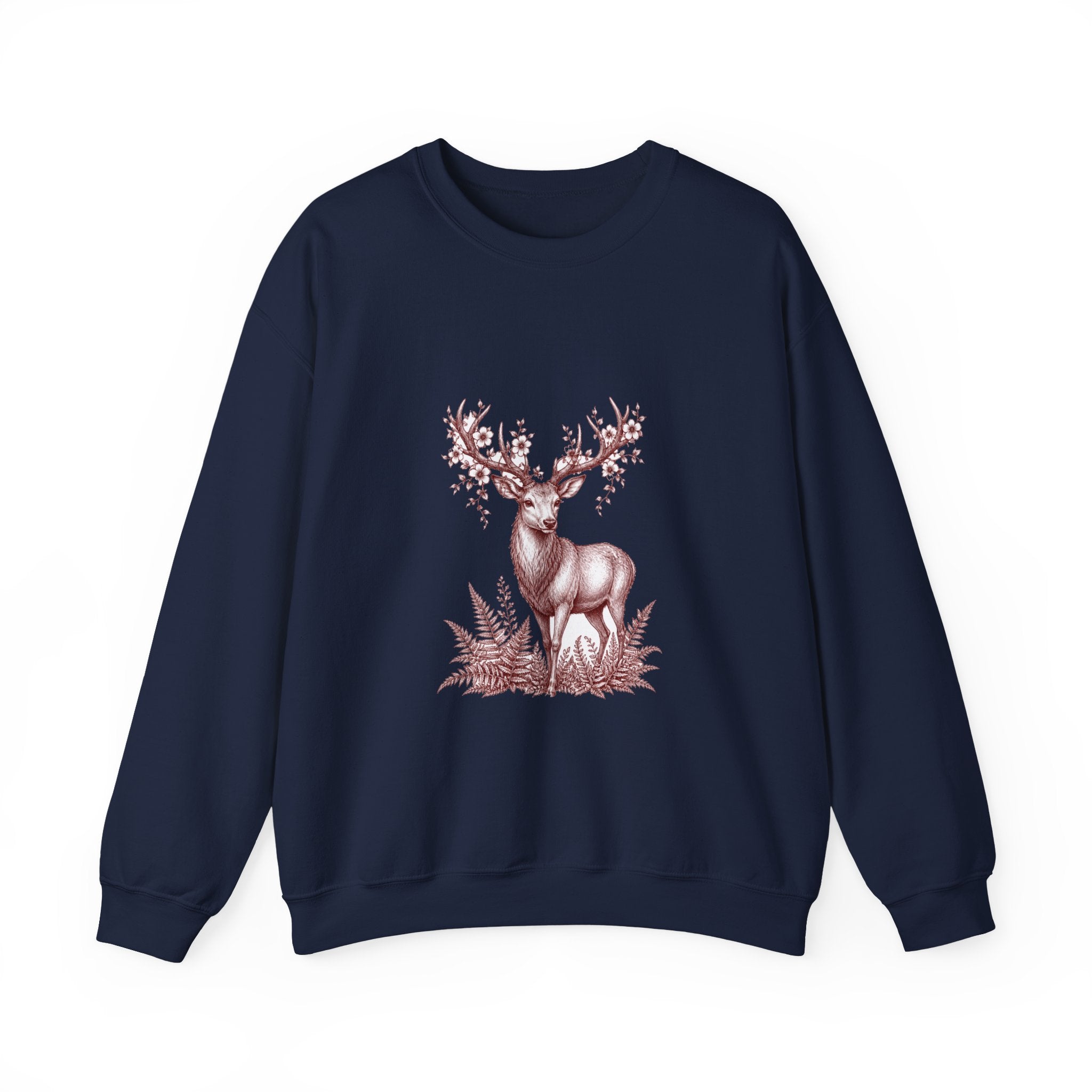 Matching Couple Sweatshirt - Bear & Deer Matching Couple Comfort Colors Crew Hand-Drawn Art His Hers Anniversary Gift - Design B