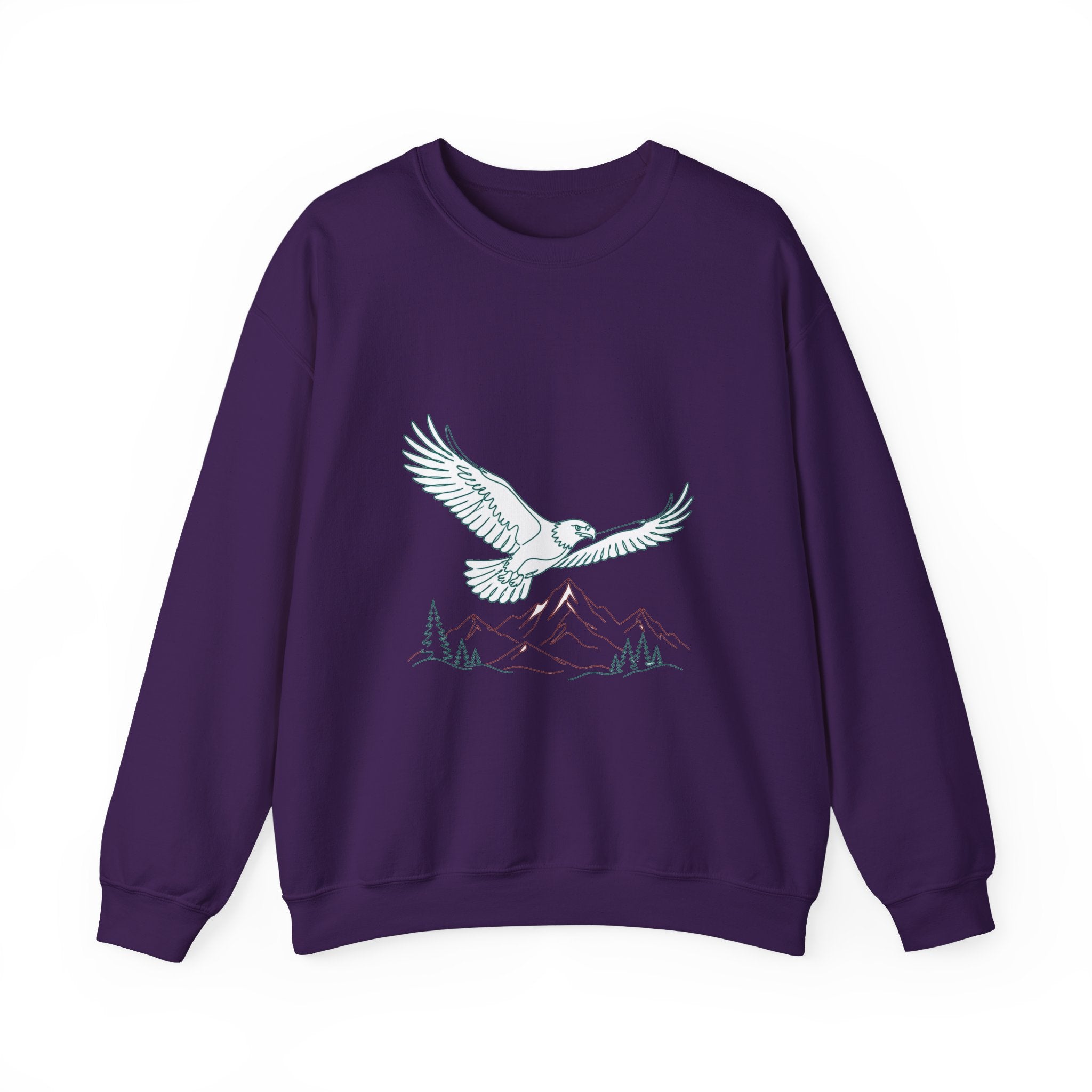 Matching Couple Sweatshirt - Eagle & Whale Matching Couple Crewneck Sweatshirt Minimalist Art His Hers Valentine Gift - Design A