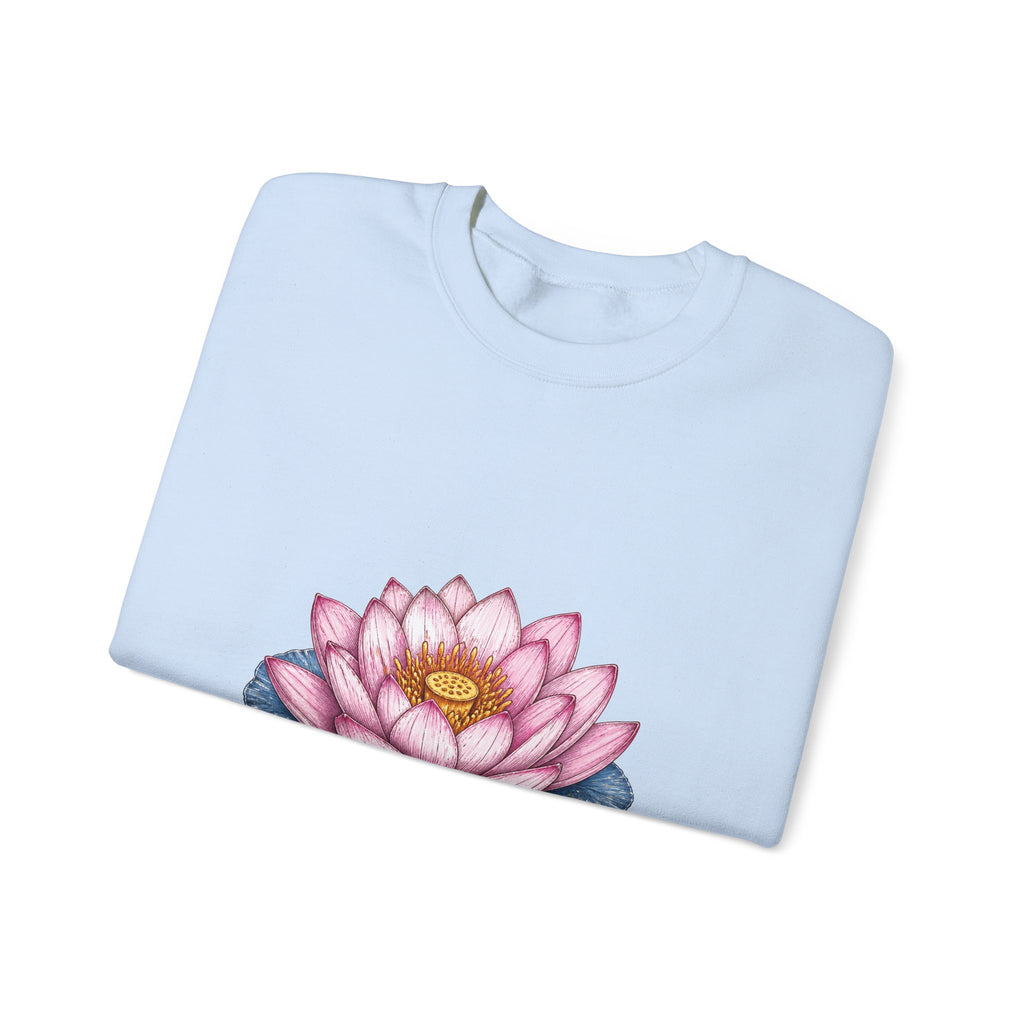Matching Couple Sweatshirt - Open & Closed Lotus Matching Couple Comfort Colors Crew Hand-Drawn Art His Hers Anniversary Gift - Design A