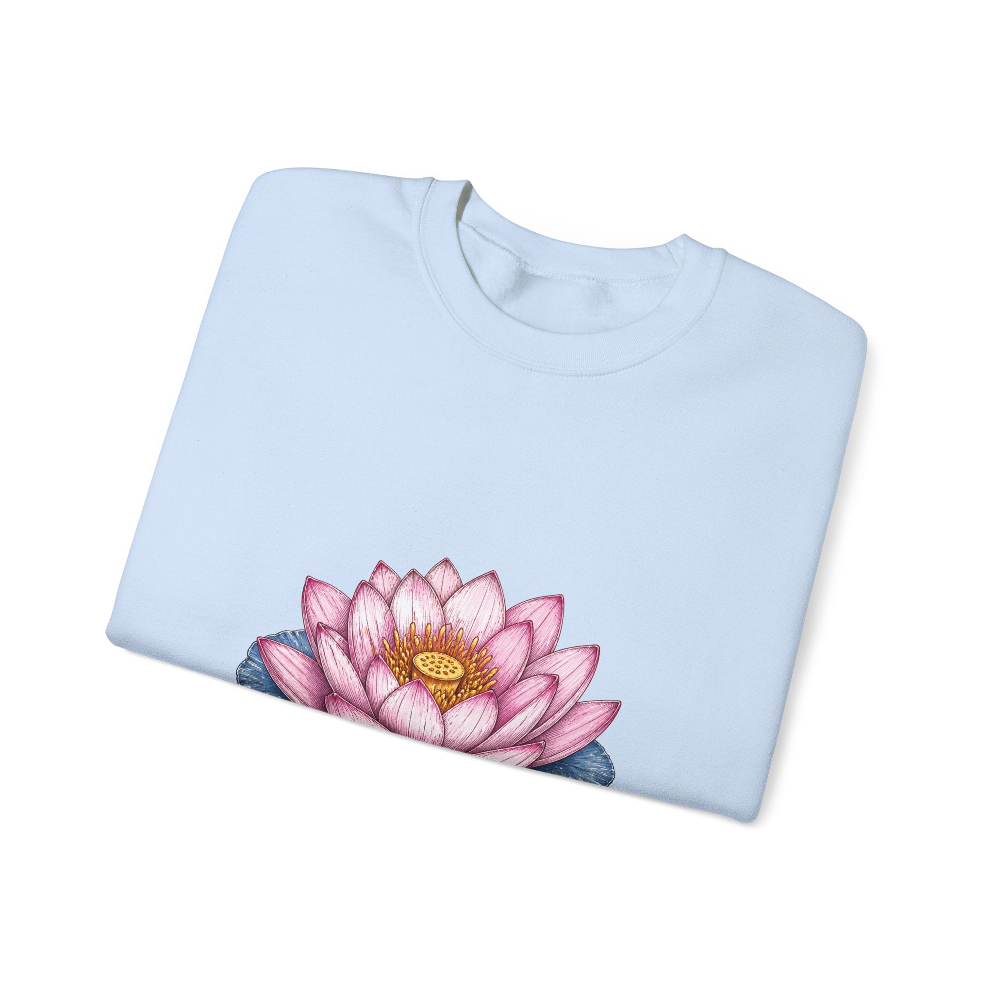Matching Couple Sweatshirt - Open & Closed Lotus Matching Couple Comfort Colors Crew Hand-Drawn Art His Hers Anniversary Gift - Design A