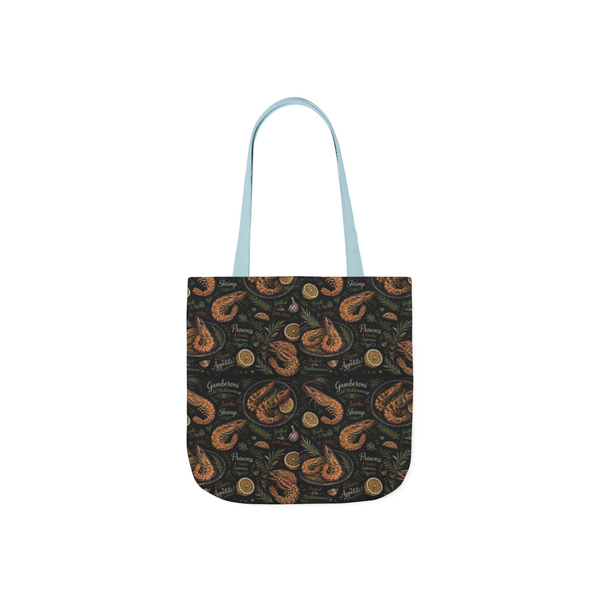 Mediterranean Shrimp Canvas Tote Bag Mediterranean Kitchen Chalk Art Design Italian Cottagecore Gift