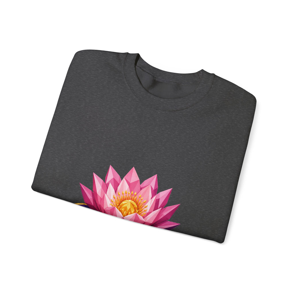 Matching Couple Sweatshirt - Open & Closed Lotus Matching Couple Comfort Colors Crew Geometric Art His Hers Love Gift - Design A
