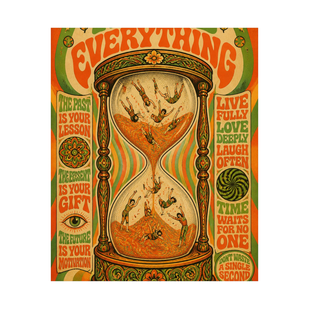 Hourglass Acrobats Wall Art Poster 24×36 Psychedelic Dining Room Decor Maximalist Print