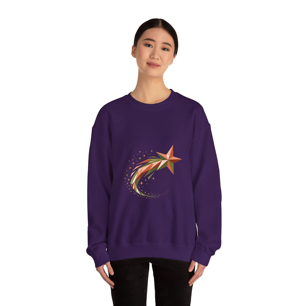 Matching Couple Sweatshirt - Shooting Star & North Star Matching Couple Comfort Colors Crew Geometric Art His Hers Love Gift - Design A