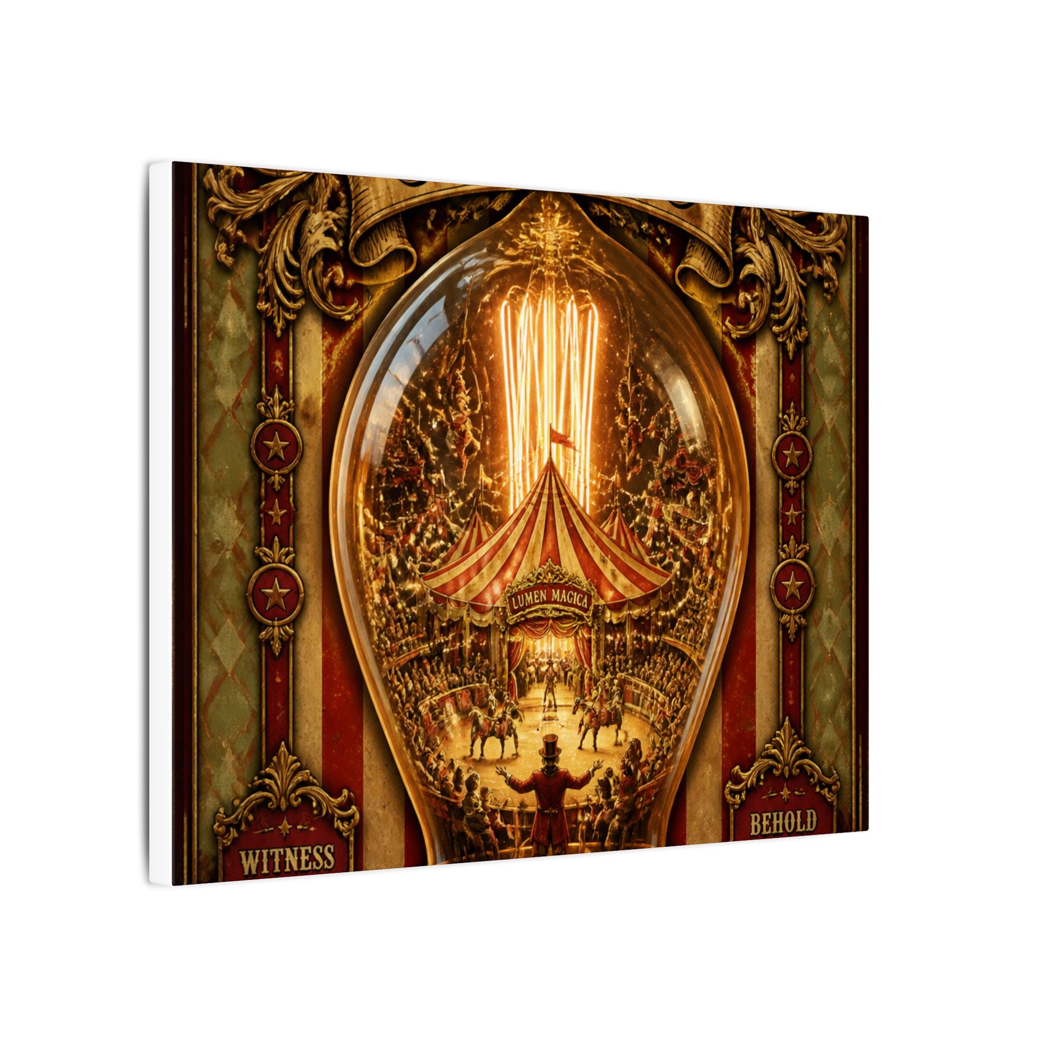 Light Bulb Circus Wall Art Canvas 16×20 Baroque Home Office Decor Maximalist Print