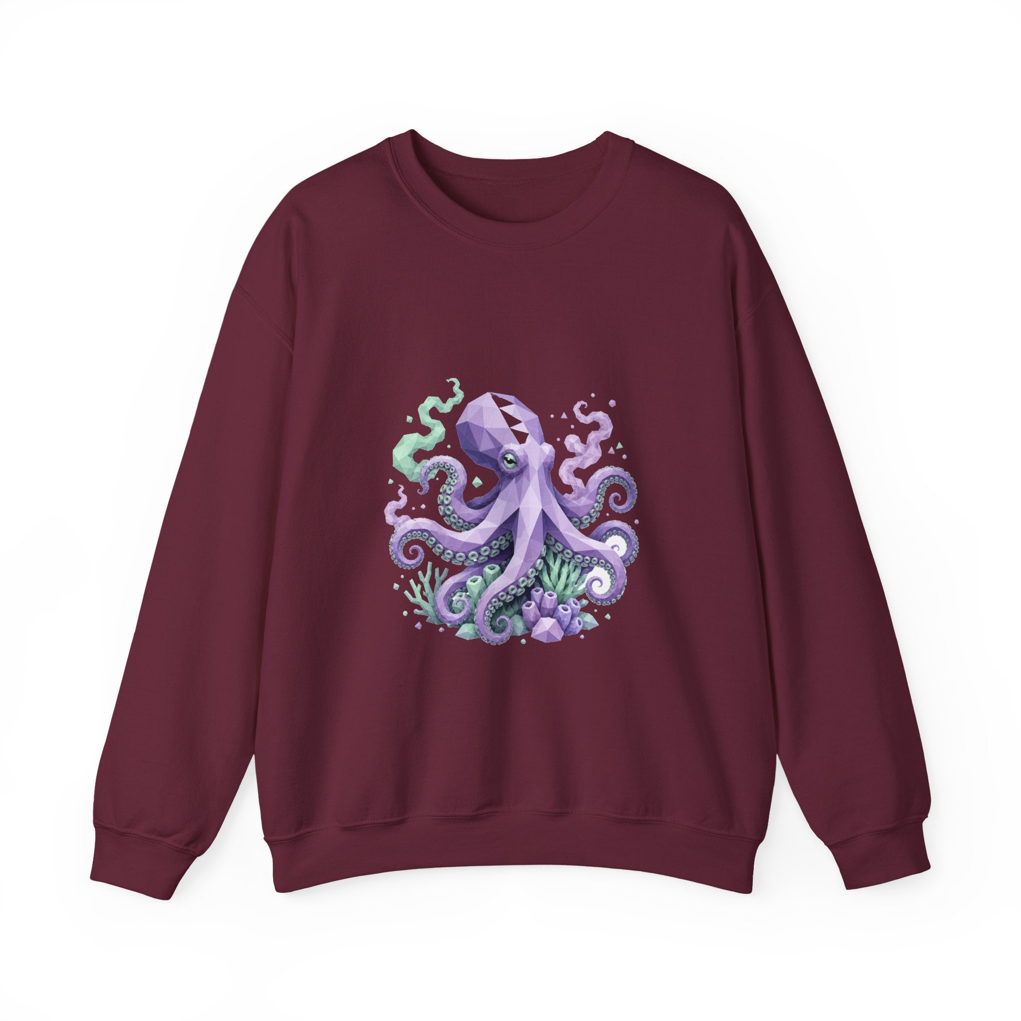 Matching Couple Sweatshirt - Octopus & Jellyfish Matching Couple Crewneck Sweatshirt Geometric Art His Hers Couple Gift - Design A
