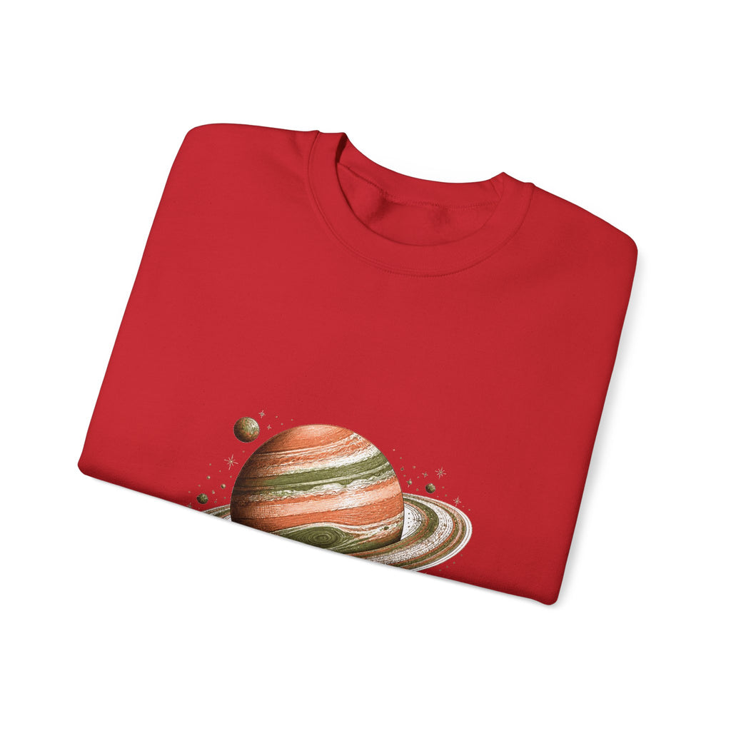 Matching Couple Sweatshirt - Astronaut & Planet Matching Couple Comfort Colors Crew Hand-Drawn Art His Hers Anniversary Gift - Design B