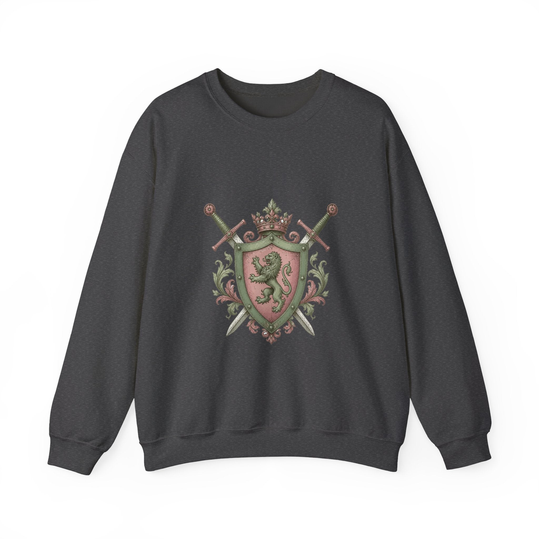 Matching Couple Sweatshirt - Crown & Shield Matching Couple Comfort Colors Crew Vintage Art His Hers Honeymoon Gift - Design B