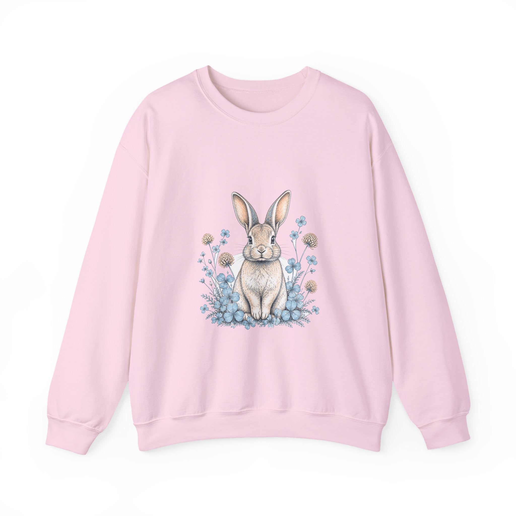 Matching Couple Sweatshirt - Fox & Rabbit Matching Couple Premium Fleece Sweatshirt Hand-Drawn Art His Hers Anniversary Gift - Design B
