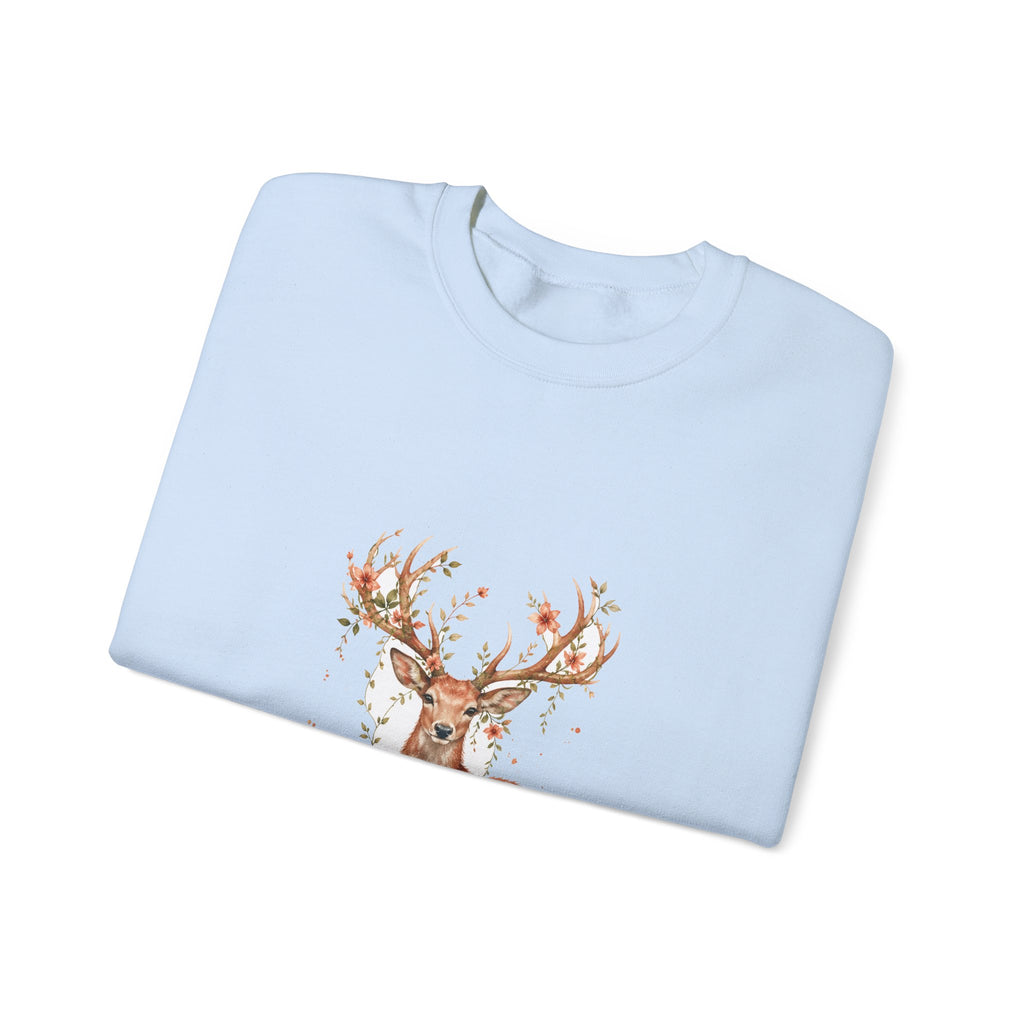 Matching Couple Sweatshirt - Bear & Deer Matching Couple Crewneck Sweatshirt Watercolor Art His Hers Engagement Gift - Design B