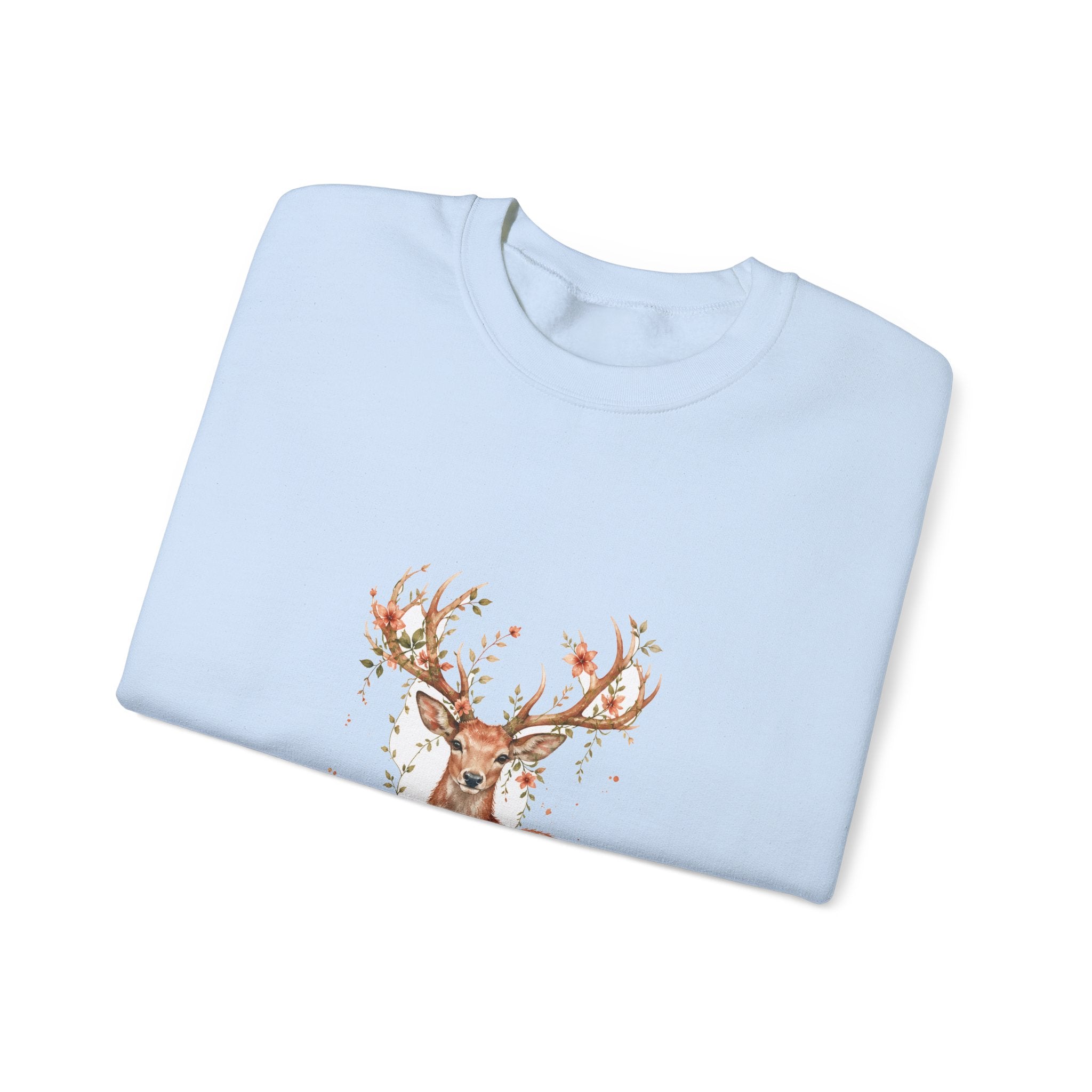 Matching Couple Sweatshirt - Bear & Deer Matching Couple Crewneck Sweatshirt Watercolor Art His Hers Engagement Gift - Design B