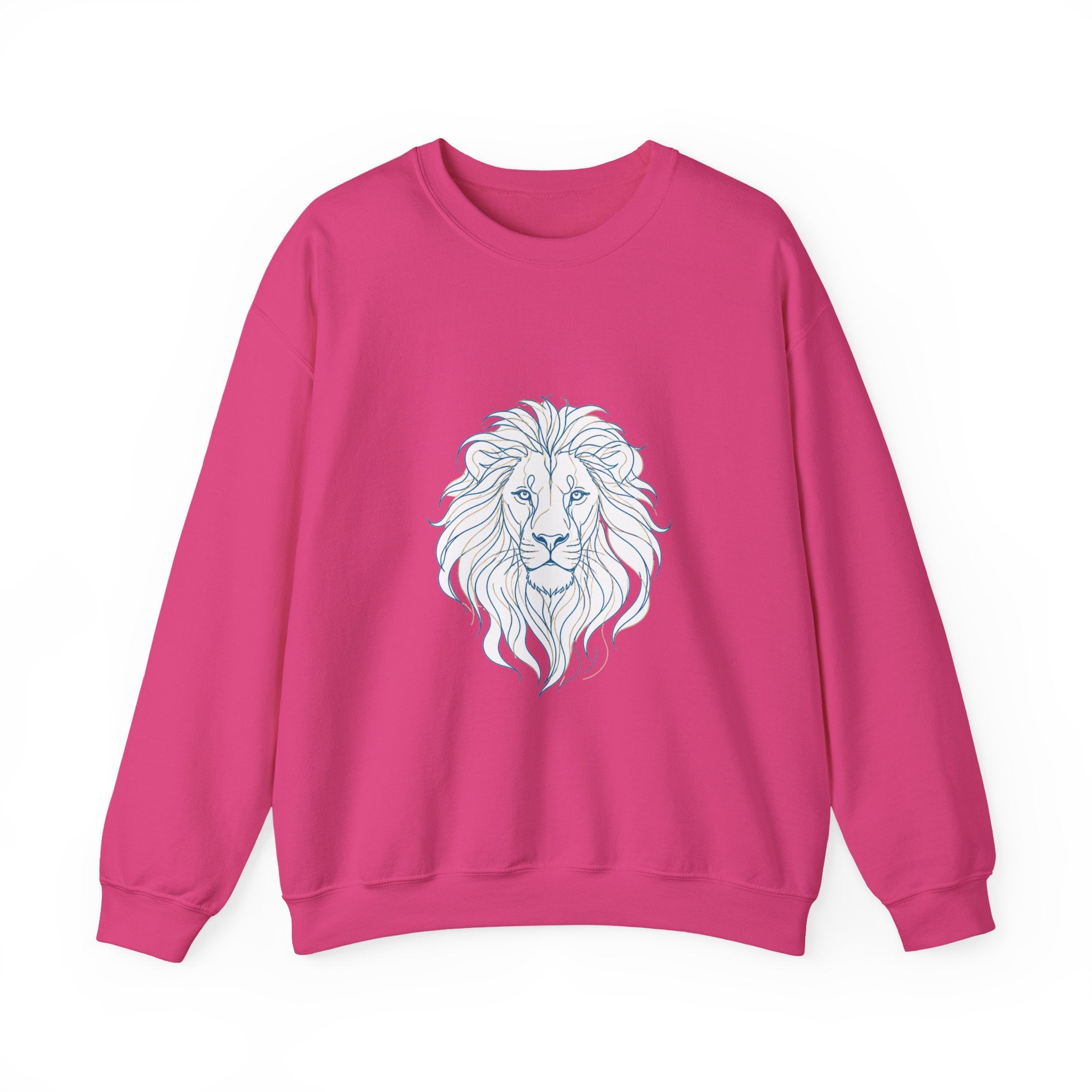 Matching Couple Sweatshirt - Lion & Lamb Matching Couple Crewneck Sweatshirt Minimalist Art His Hers Valentine Gift - Design A