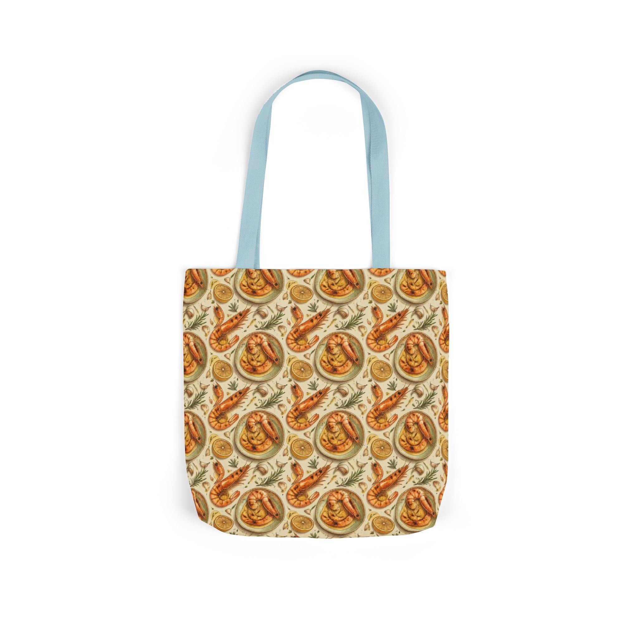 Mediterranean Shrimp Canvas Tote Bag Mediterranean Kitchen Watercolor Design Italian Cottagecore Gift