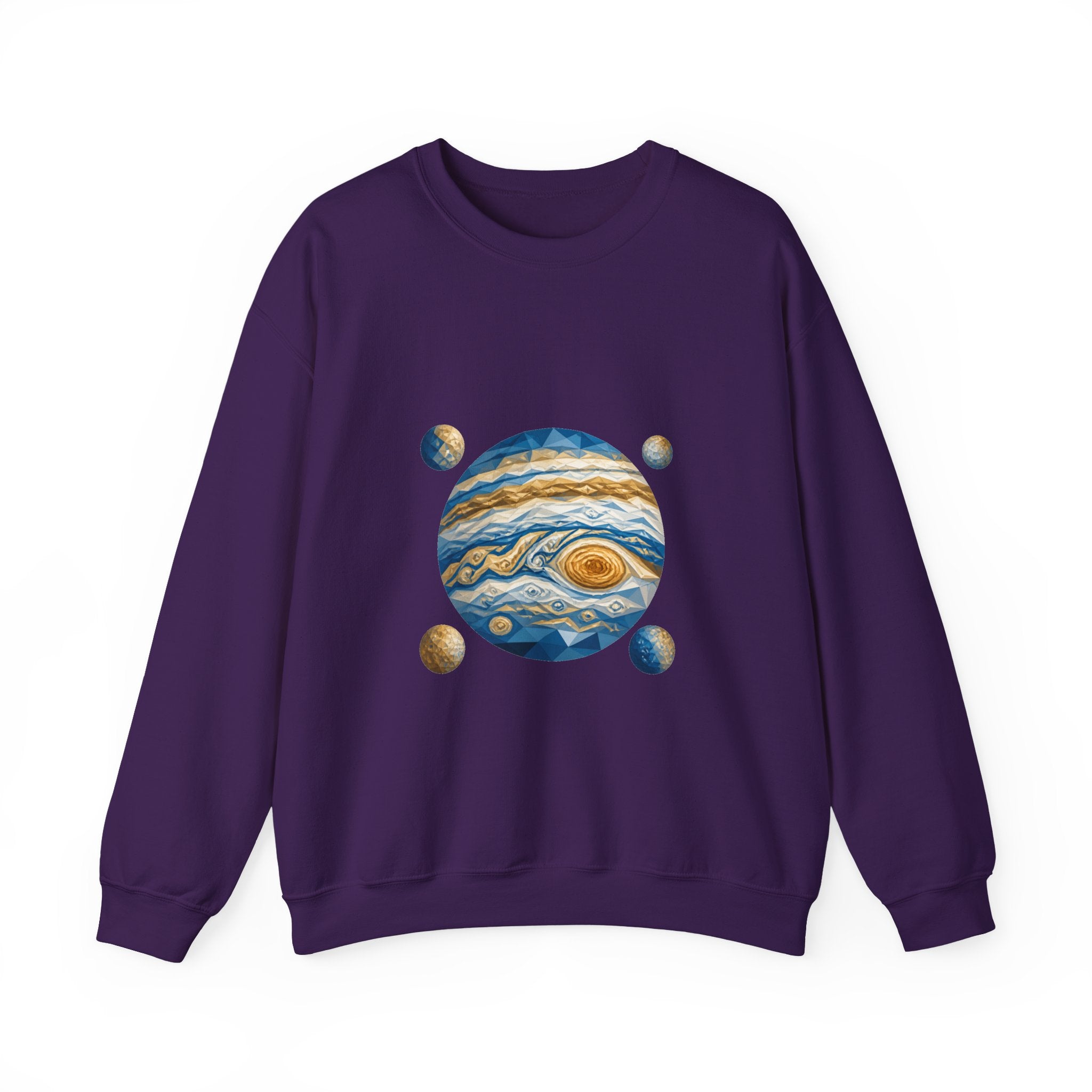 Matching Couple Sweatshirt - Saturn & Jupiter Matching Couple Premium Fleece Sweatshirt Geometric Art His Hers Love Gift - Design B