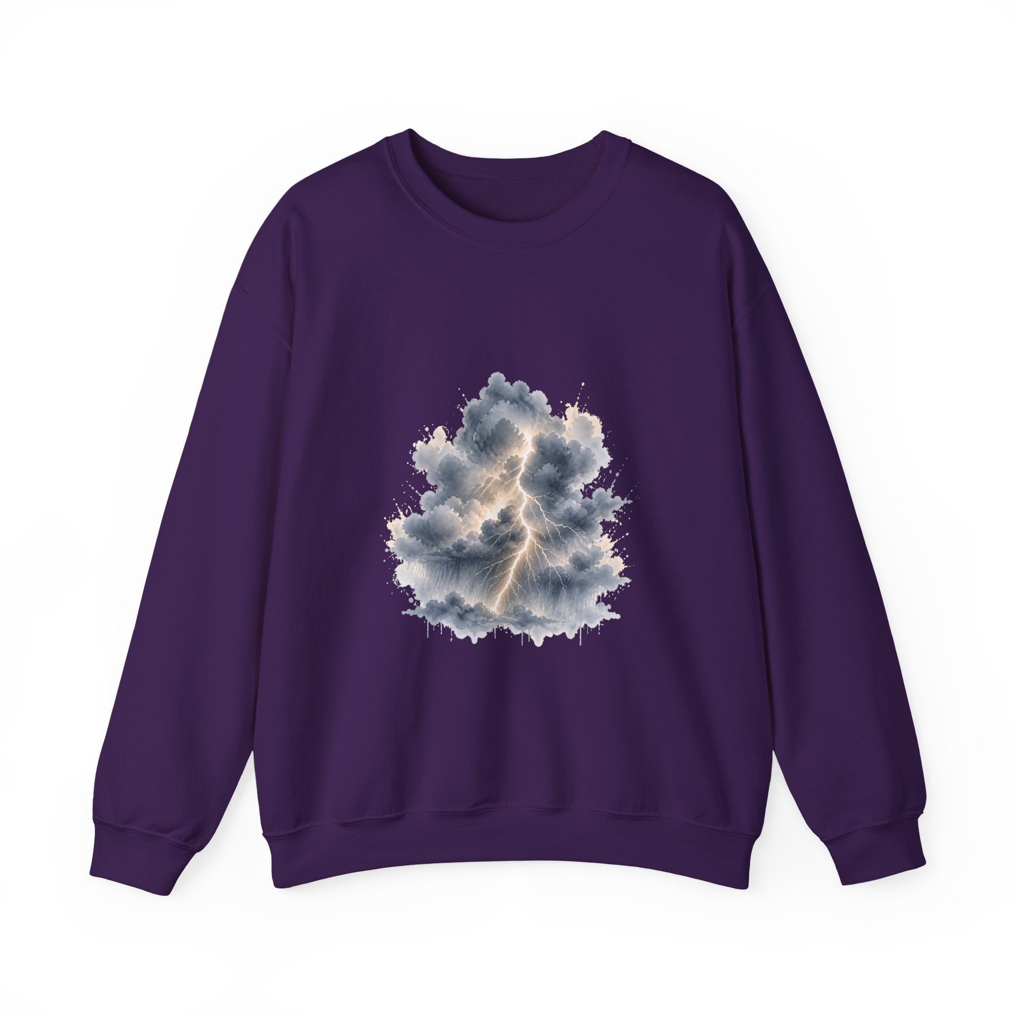 Matching Couple Sweatshirt - Storm & Rainbow Matching Couple Crewneck Sweatshirt Watercolor Art His Hers Engagement Gift - Design A
