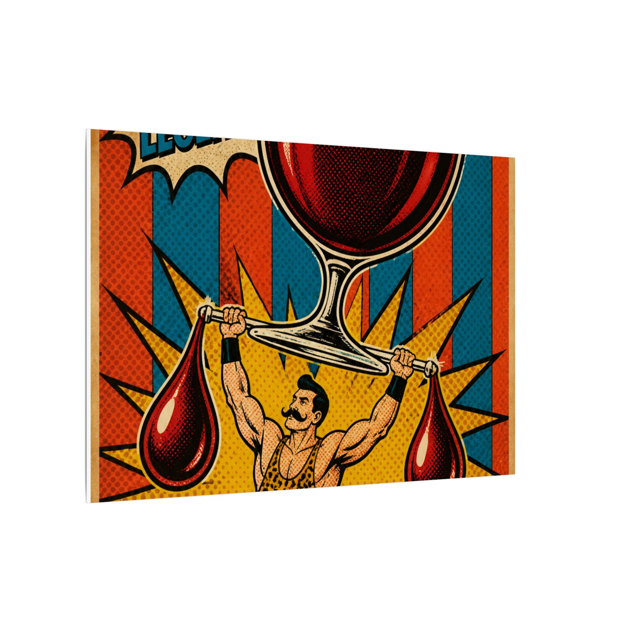 Wine Glass Strongman Wall Art Canvas 16×20 Pop Art Living Room Decor Maximalist Print