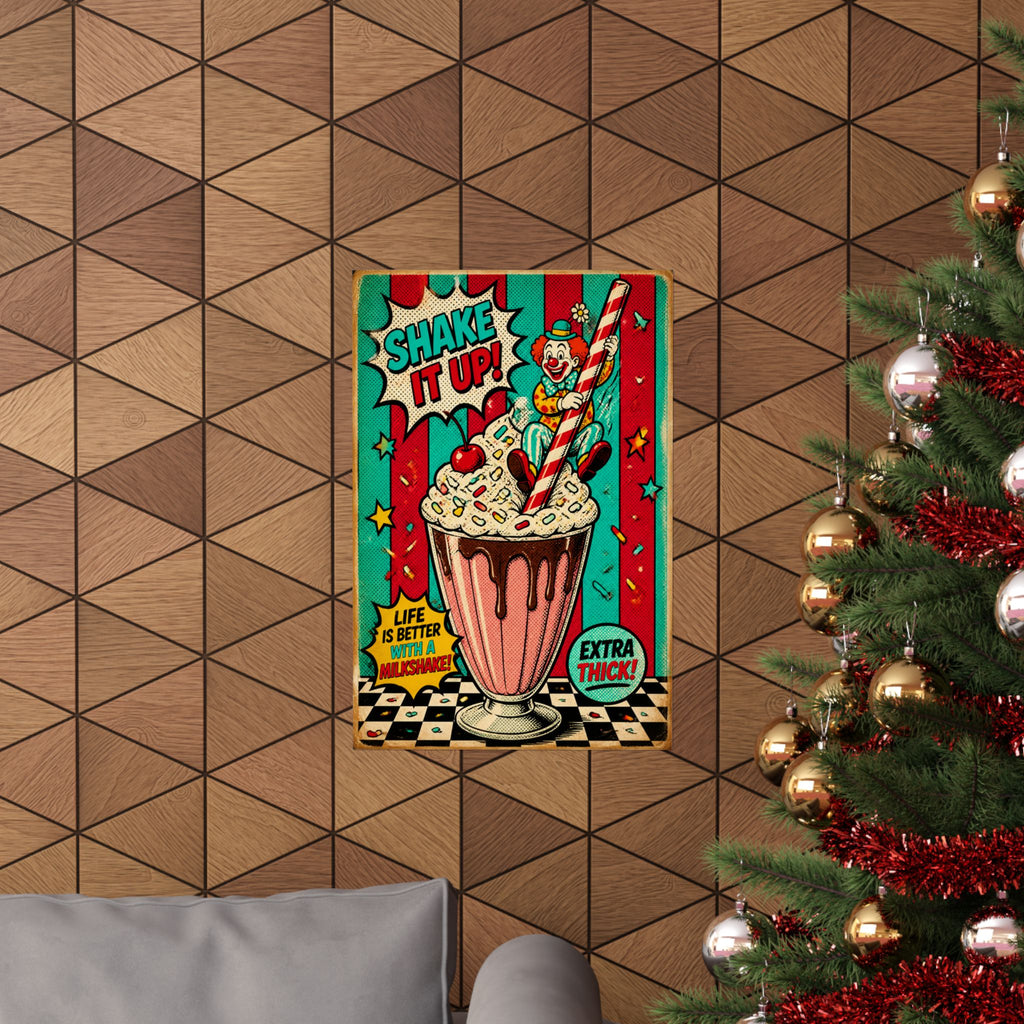 Milkshake Slide Clown Wall Art Poster 18×24 Pop Art Living Room Decor Maximalist Print