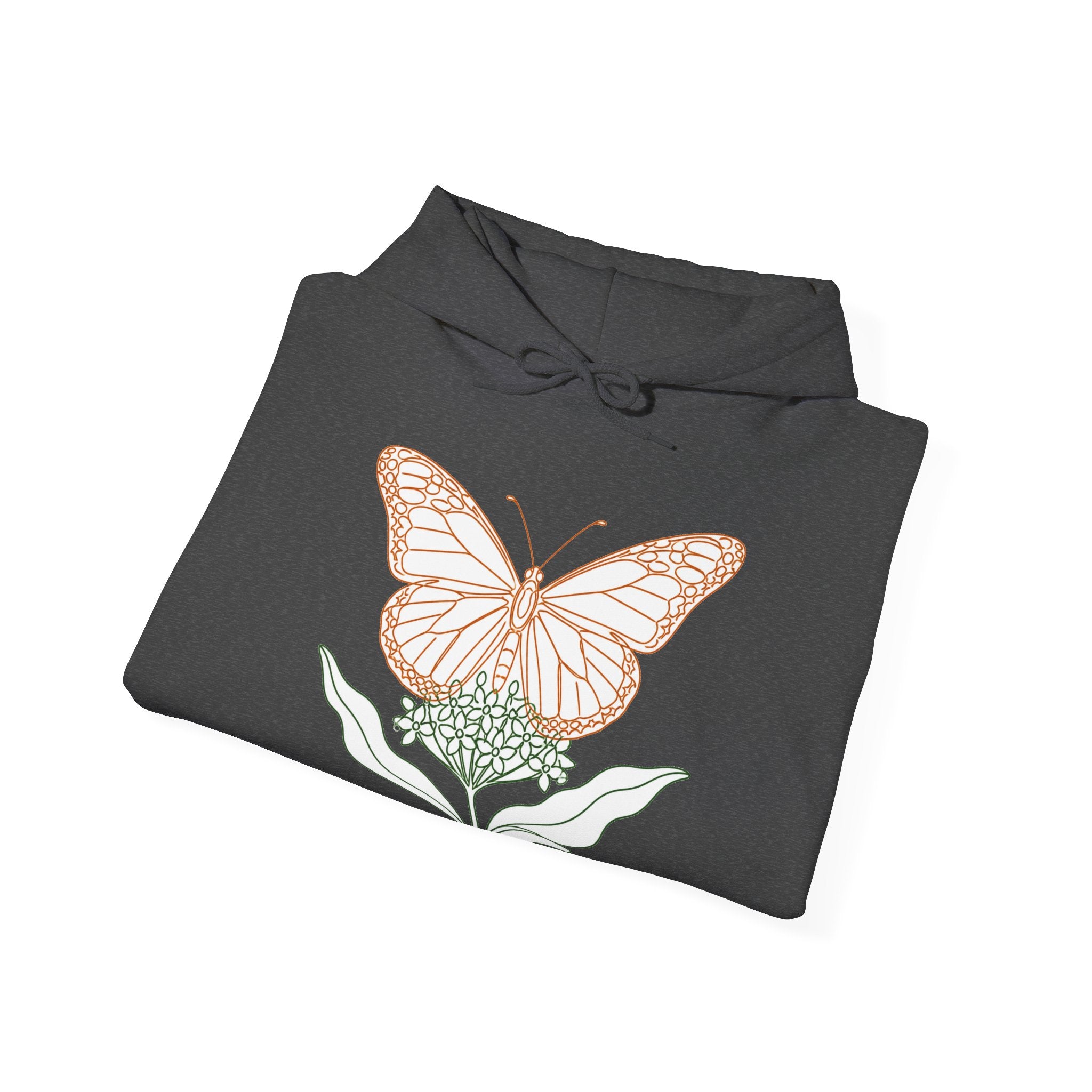 Matching Couple Sweatshirt - Butterfly & Moth Matching Couple Hooded Sweatshirt Minimalist Art His Hers Valentine Gift - Design A